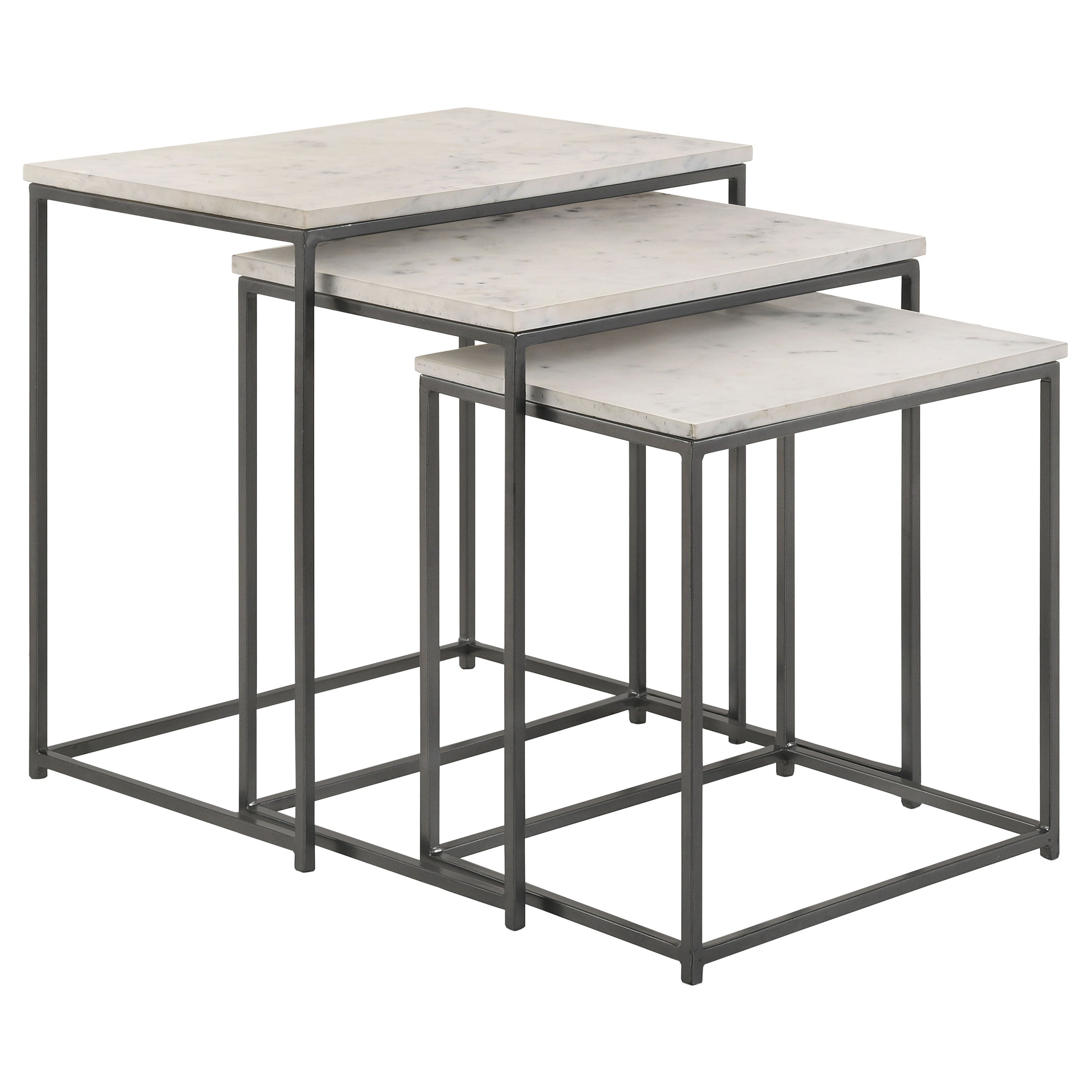 Medora 3-piece Marble Top Nesting Table Set White-CoasterElevations