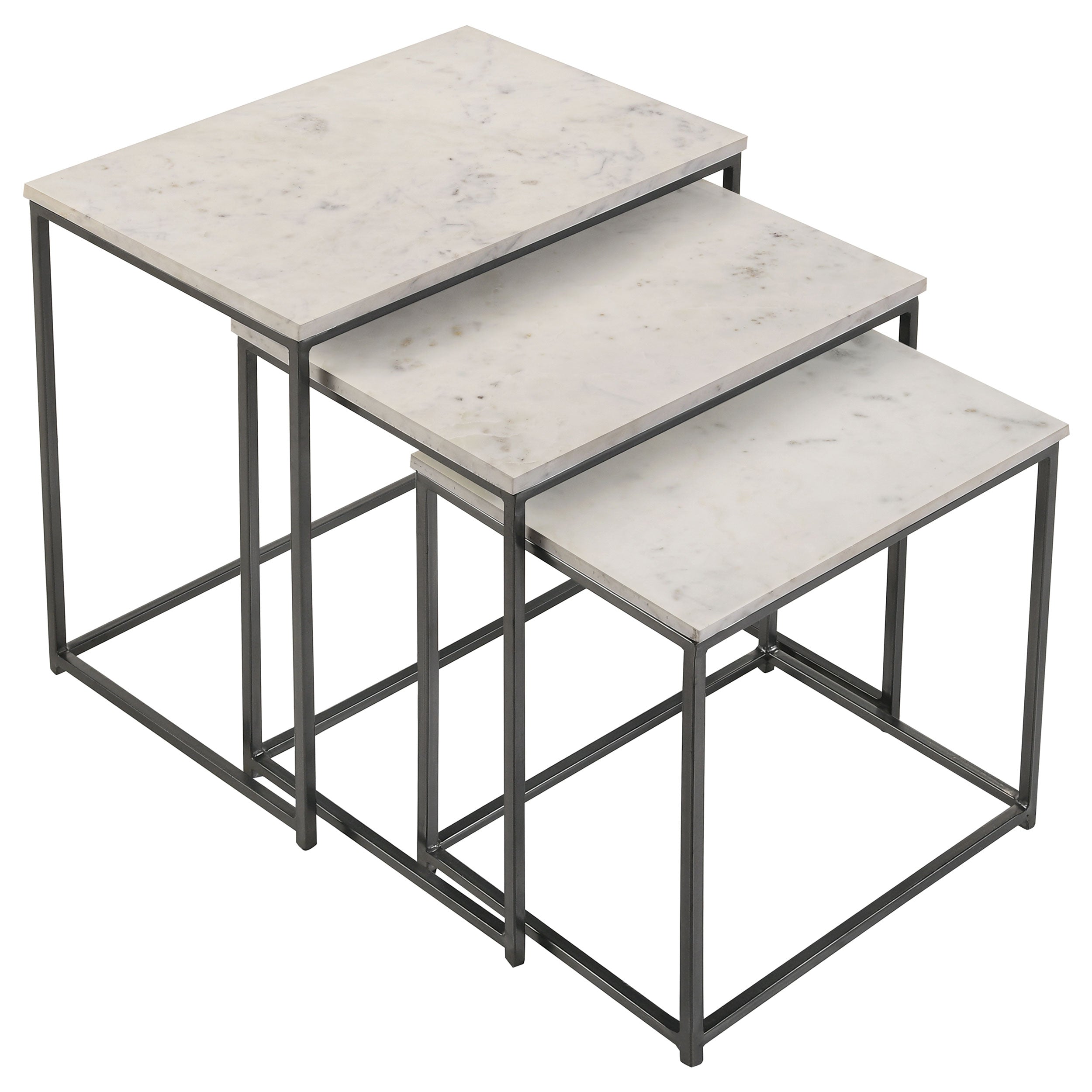 Medora 3-piece Marble Top Nesting Table Set White-CoasterElevations