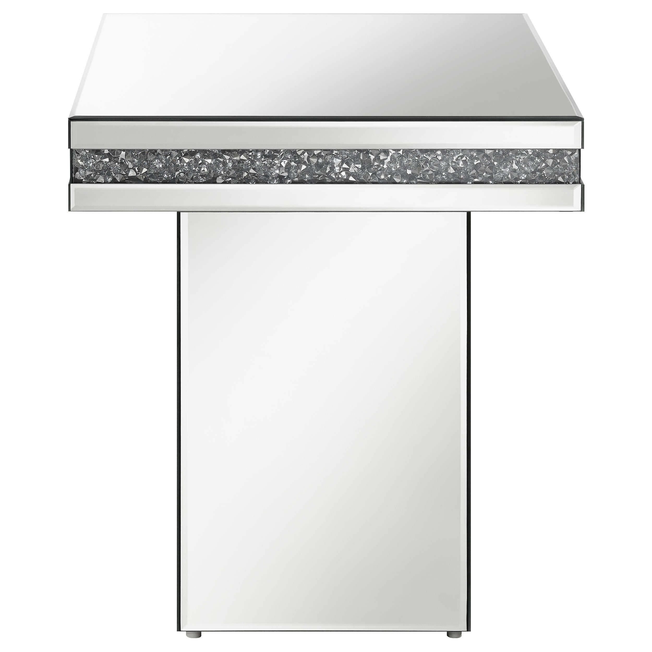 Elora Square Mirrored Accent Side Table Silver-CoasterElevations