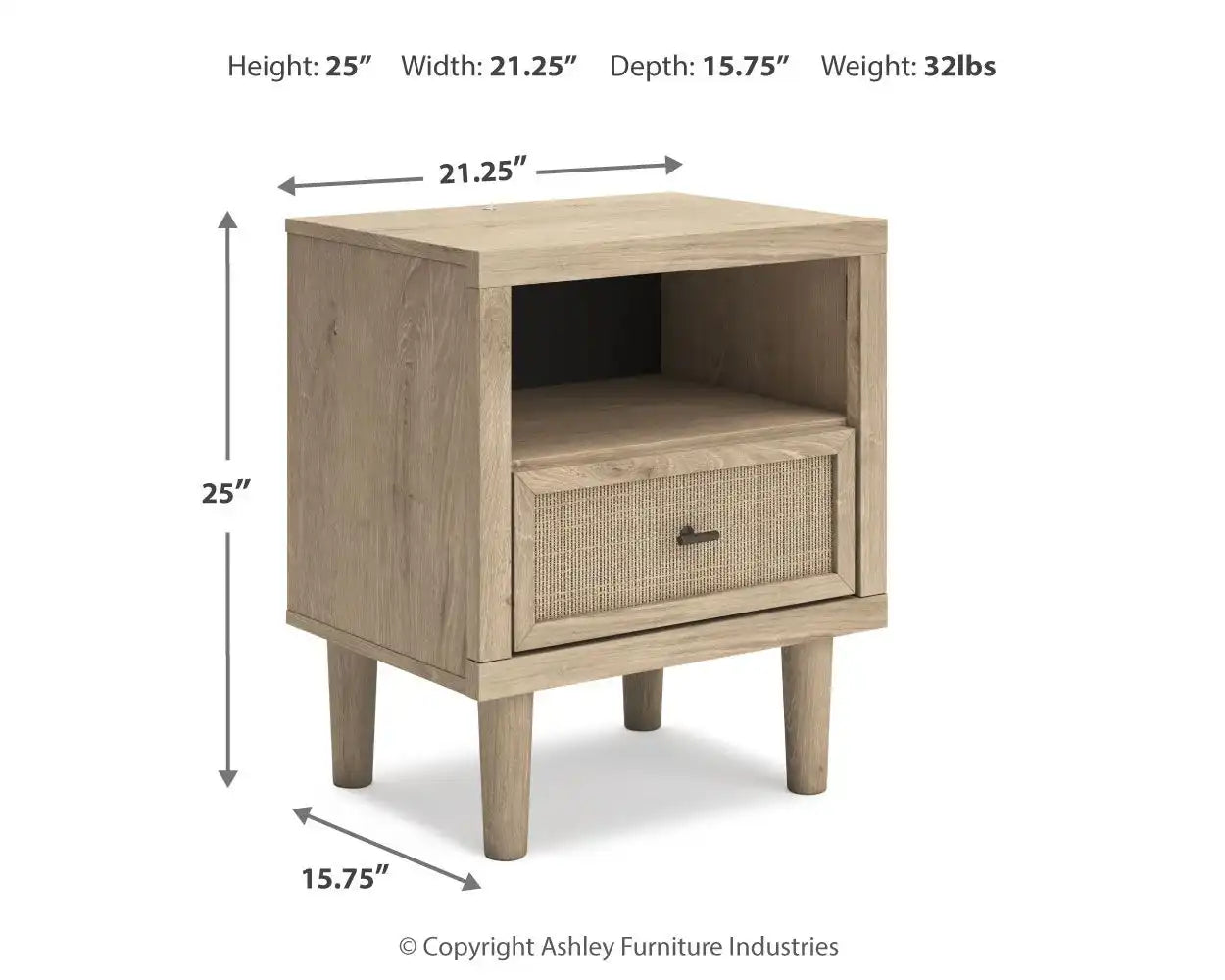 Cielden - One Drawer Night Stand - Two-Tone - Best Buy Furniture
