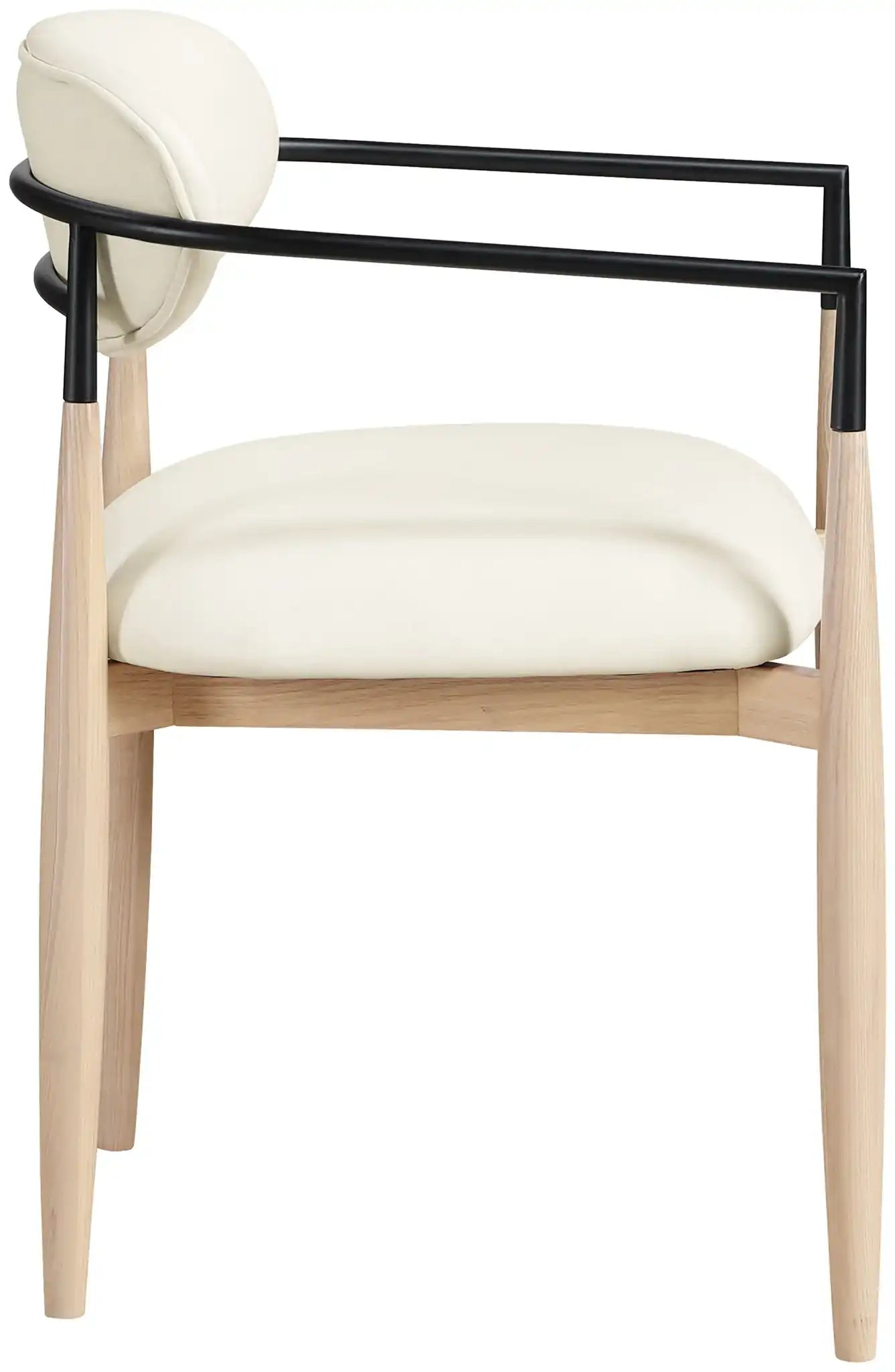 Riccio - Faux Leather Dining Arm Chair (Set of 2) - Natural Frame