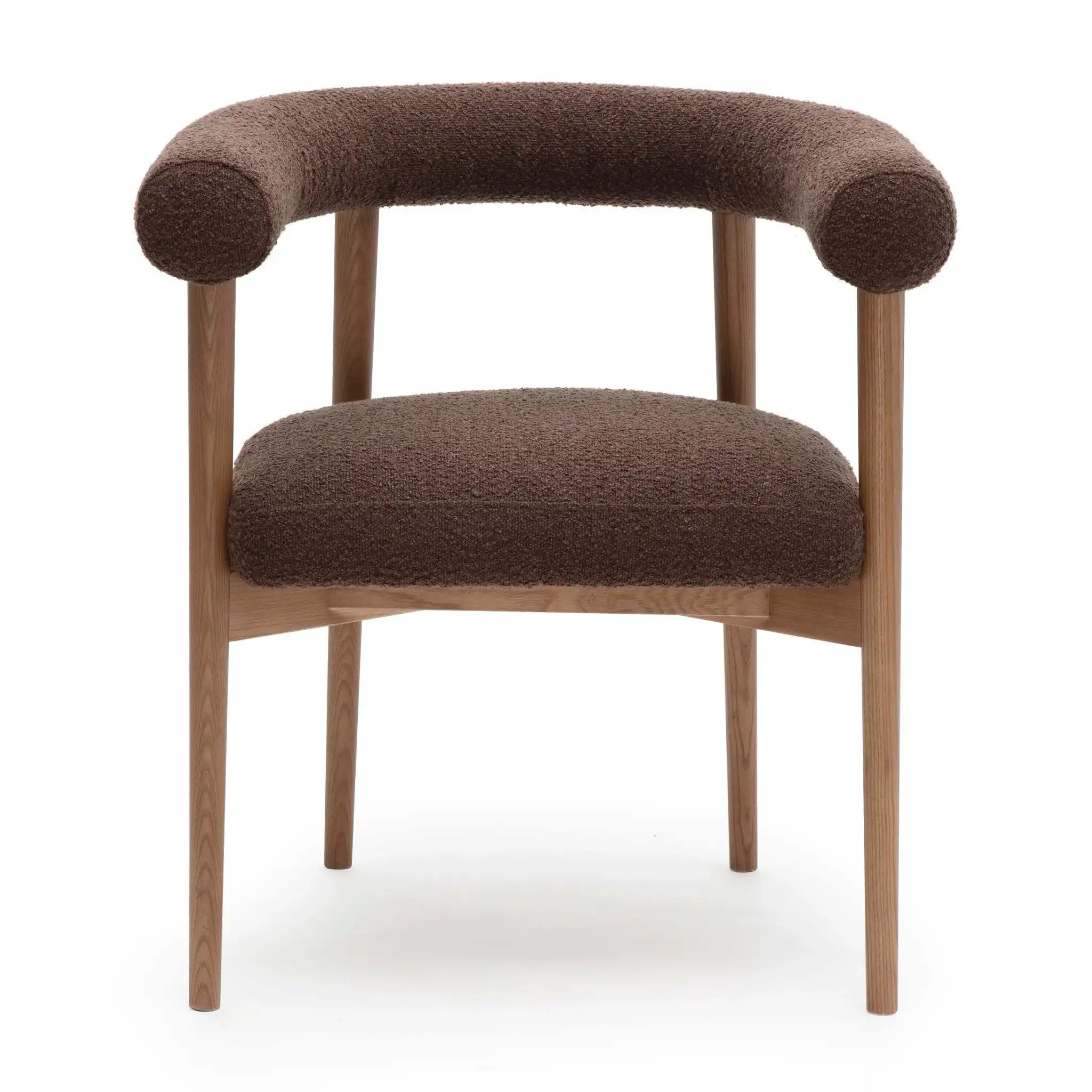 Spara - Performance Boucle Dining Chair - Chocolate Brown