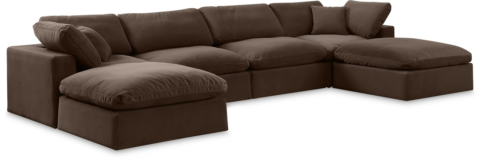 Comfy - 6 Piece Velvet Modular Double Chaise Sectional - Best Buy Furniture