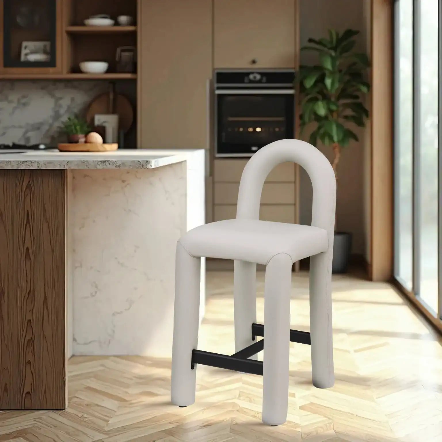 Amari - Faux Leather Stool