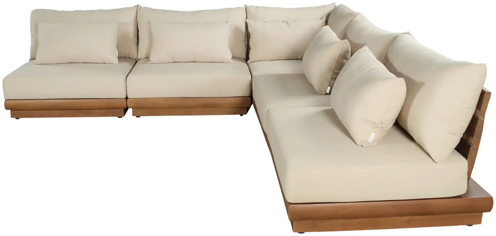 Mirella - 5 Piece Water Resistant Fabric Upholstered Outdoor Patio Modular Sectional