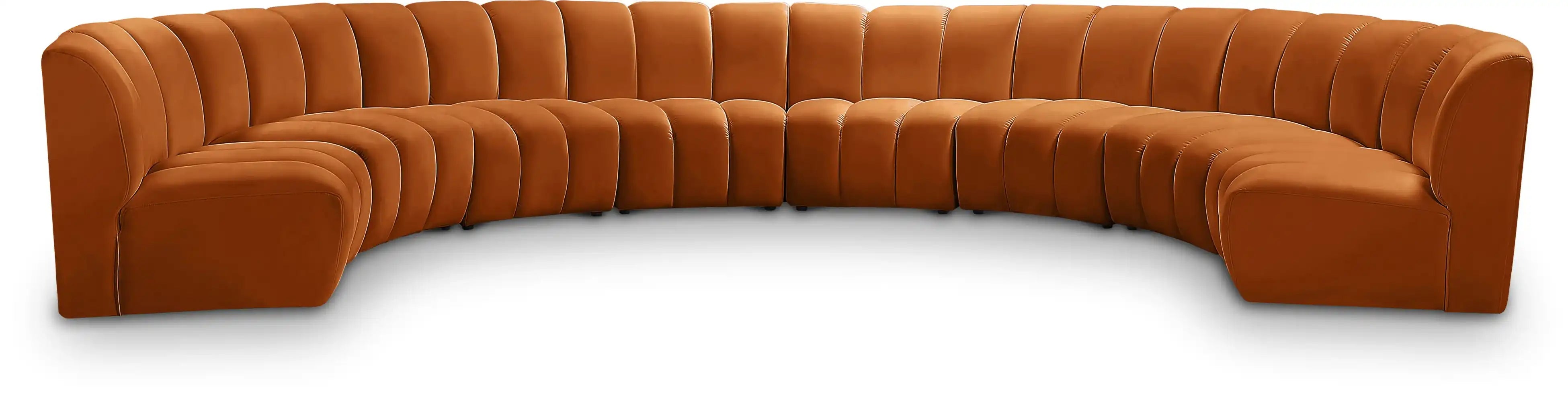 Infinity - 8 Piece Velvet Modular Sectional - Best Buy Furniture