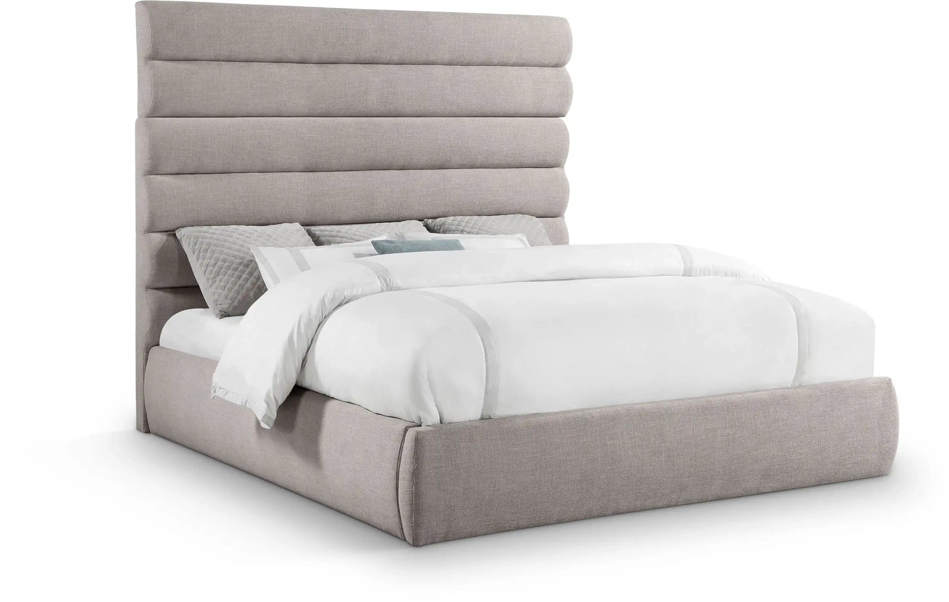 Adam - Linen Fabric Bed With 70.5" Headboard - Best Buy Furniture
