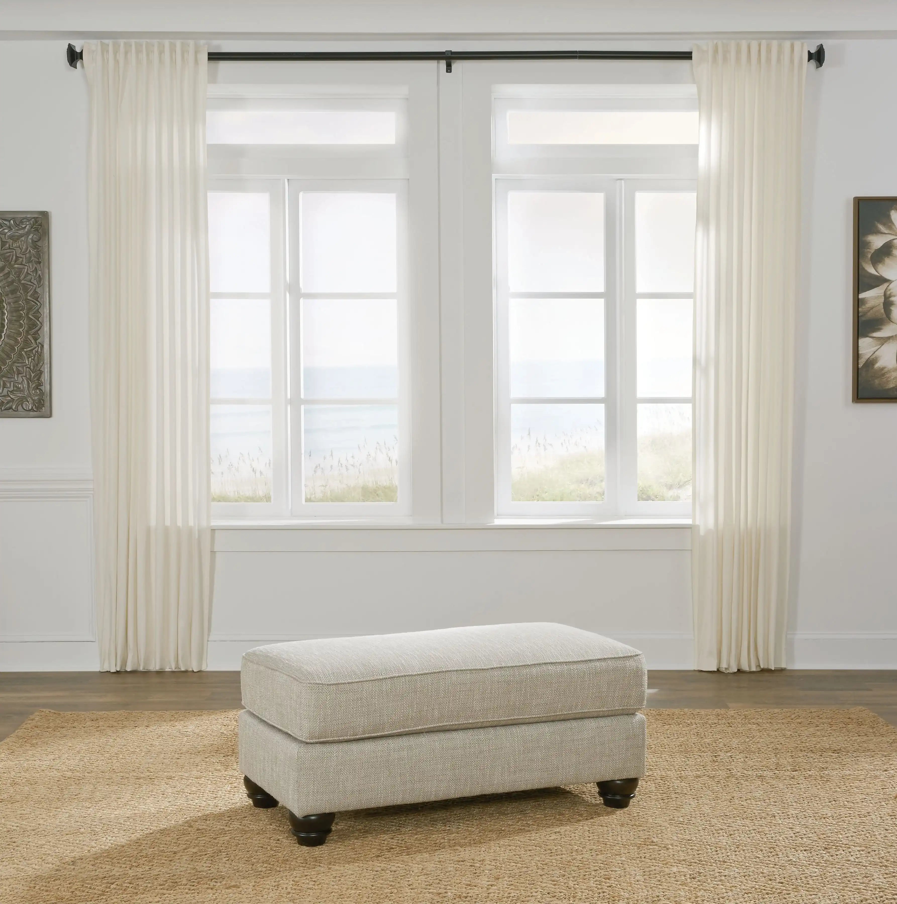 Asanti - Ottoman - Fog - Best Buy Furniture