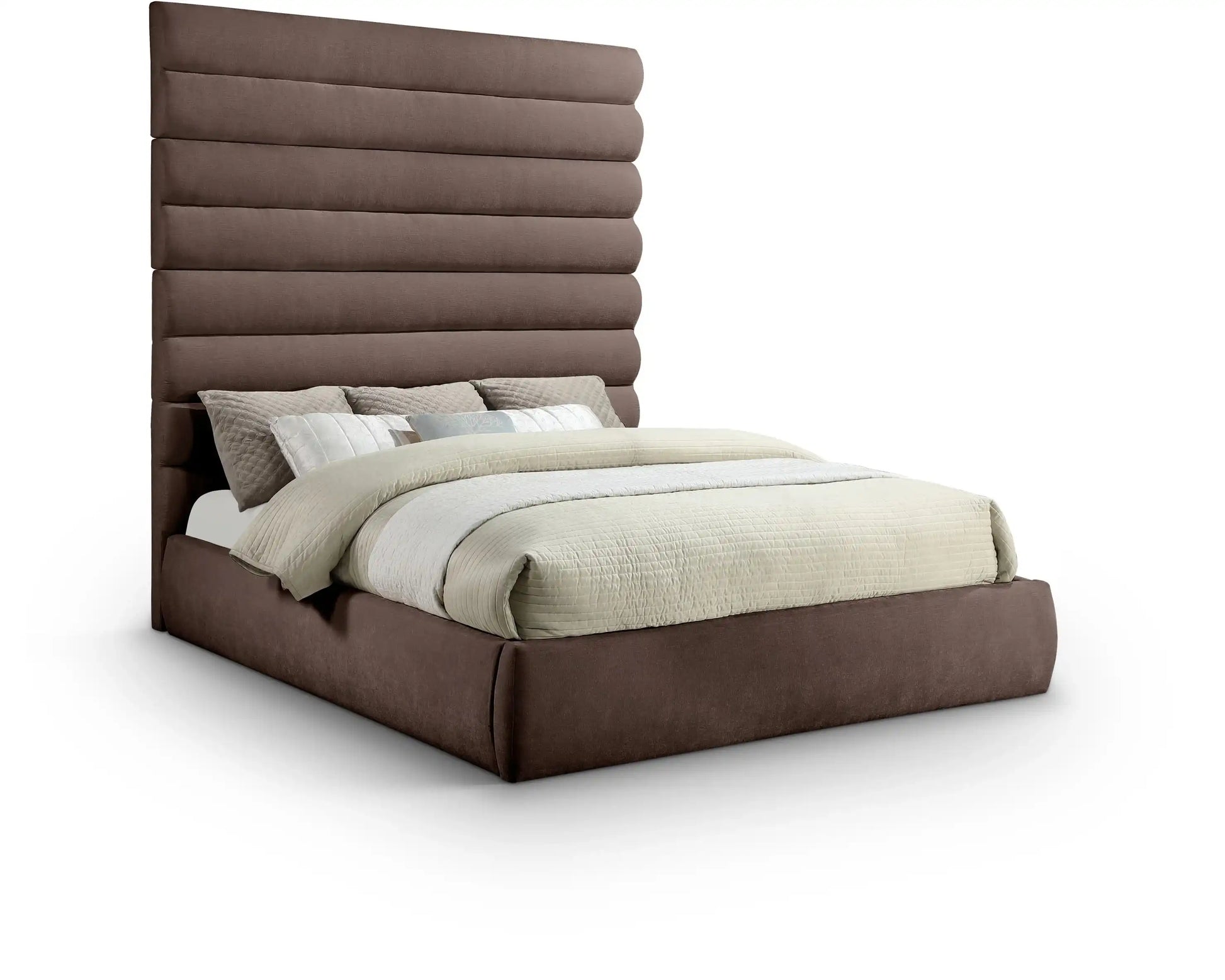 Adam - Chenille Fabric Bed With 89" Headboard - Best Buy Furniture