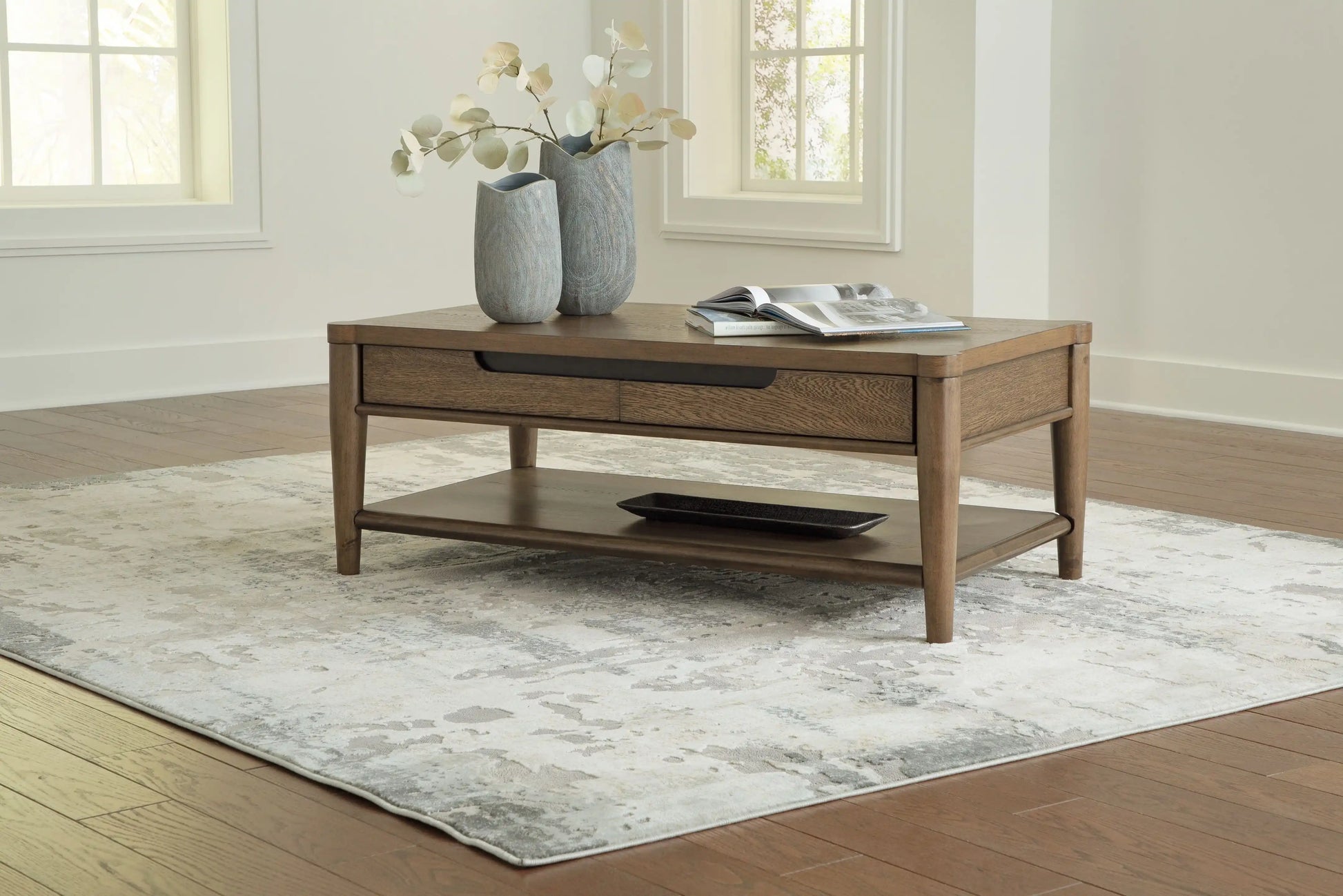 Roanhowe - Rectangular Cocktail Table - Brown - Best Buy Furniture