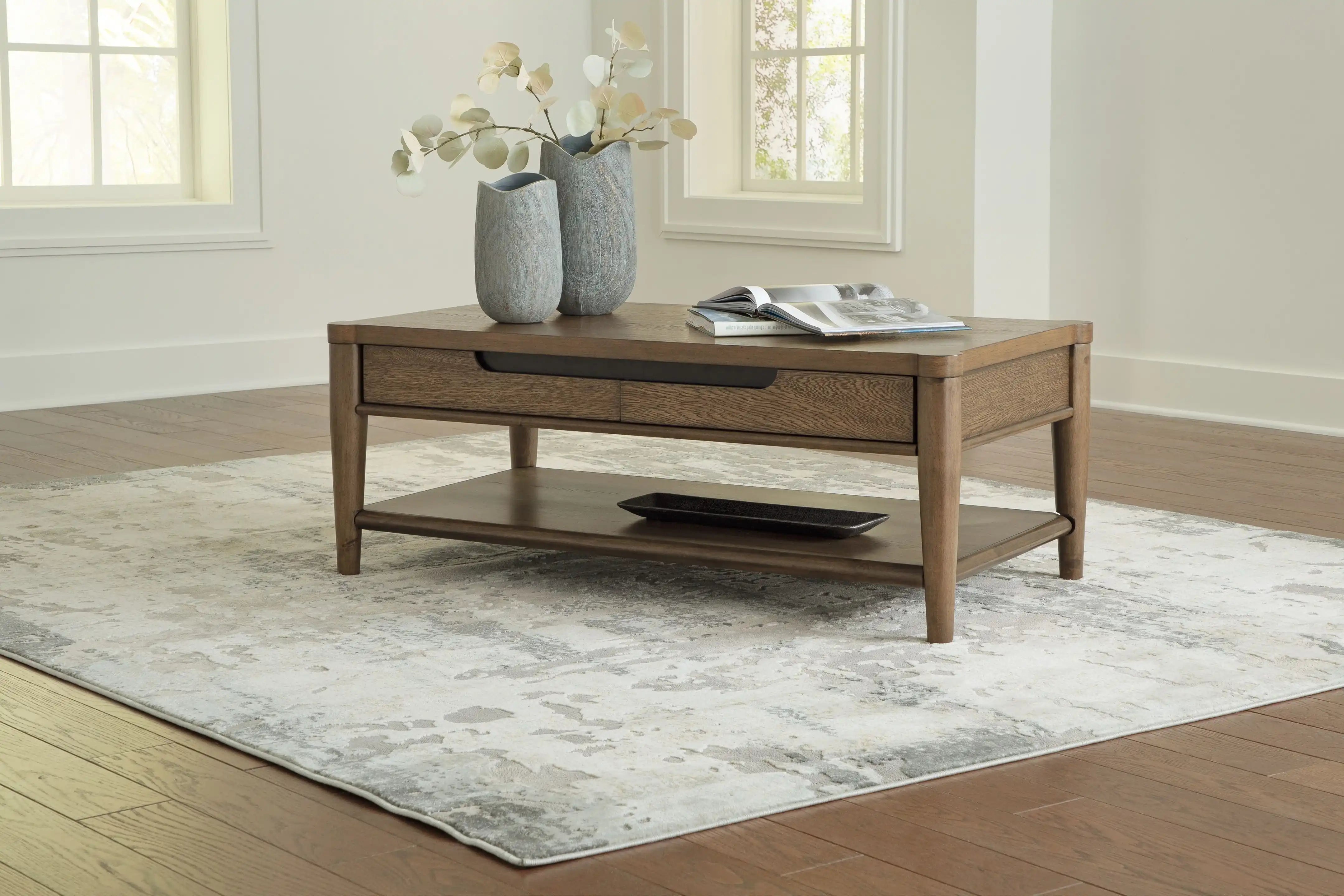 Roanhowe - Rectangular Cocktail Table - Brown - Best Buy Furniture