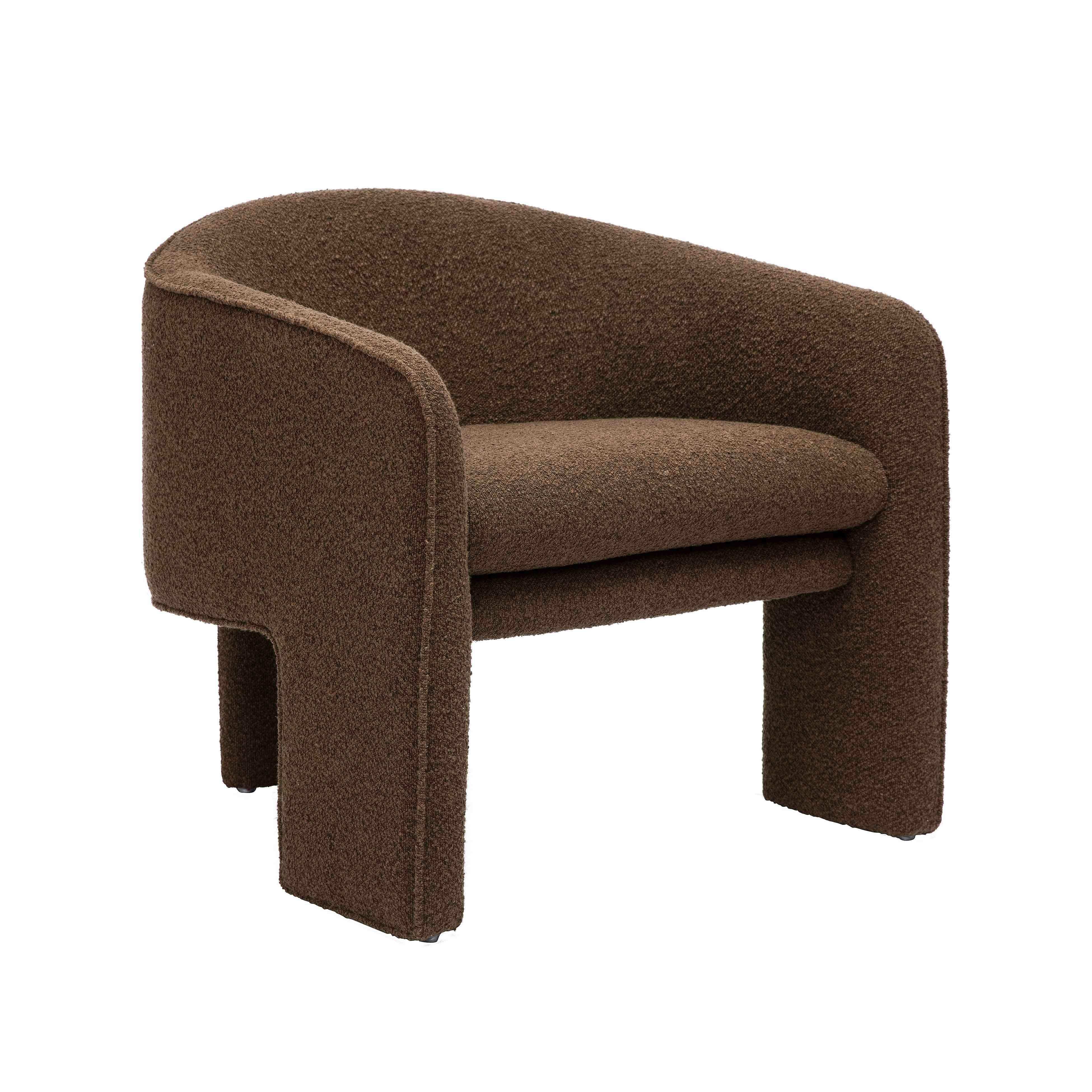 Marla - Boucle Accent Chair - Chocolate Brown - Best Buy Furniture