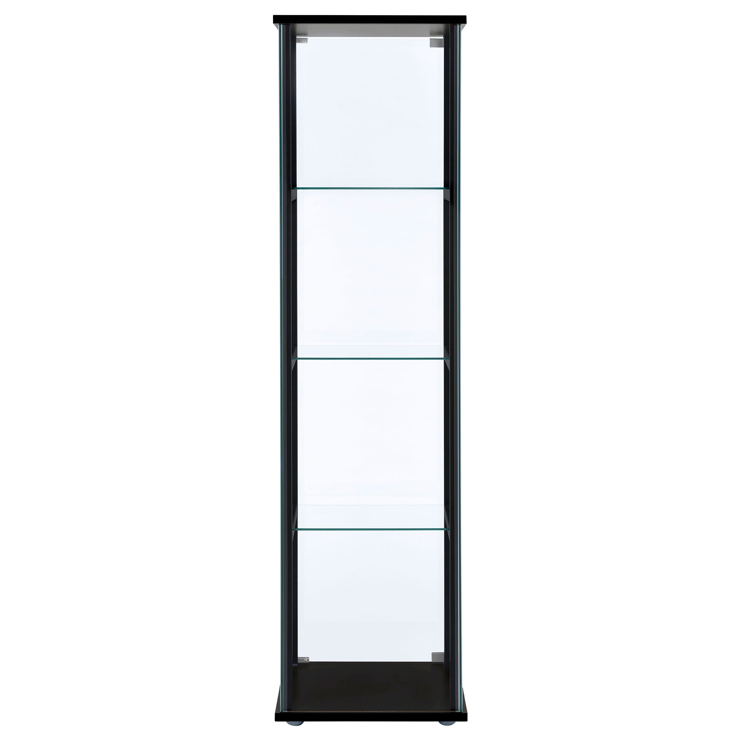 Cyclamen 4-shelf Clear Glass Curio Display Cabinet Black-CoasterEveryday