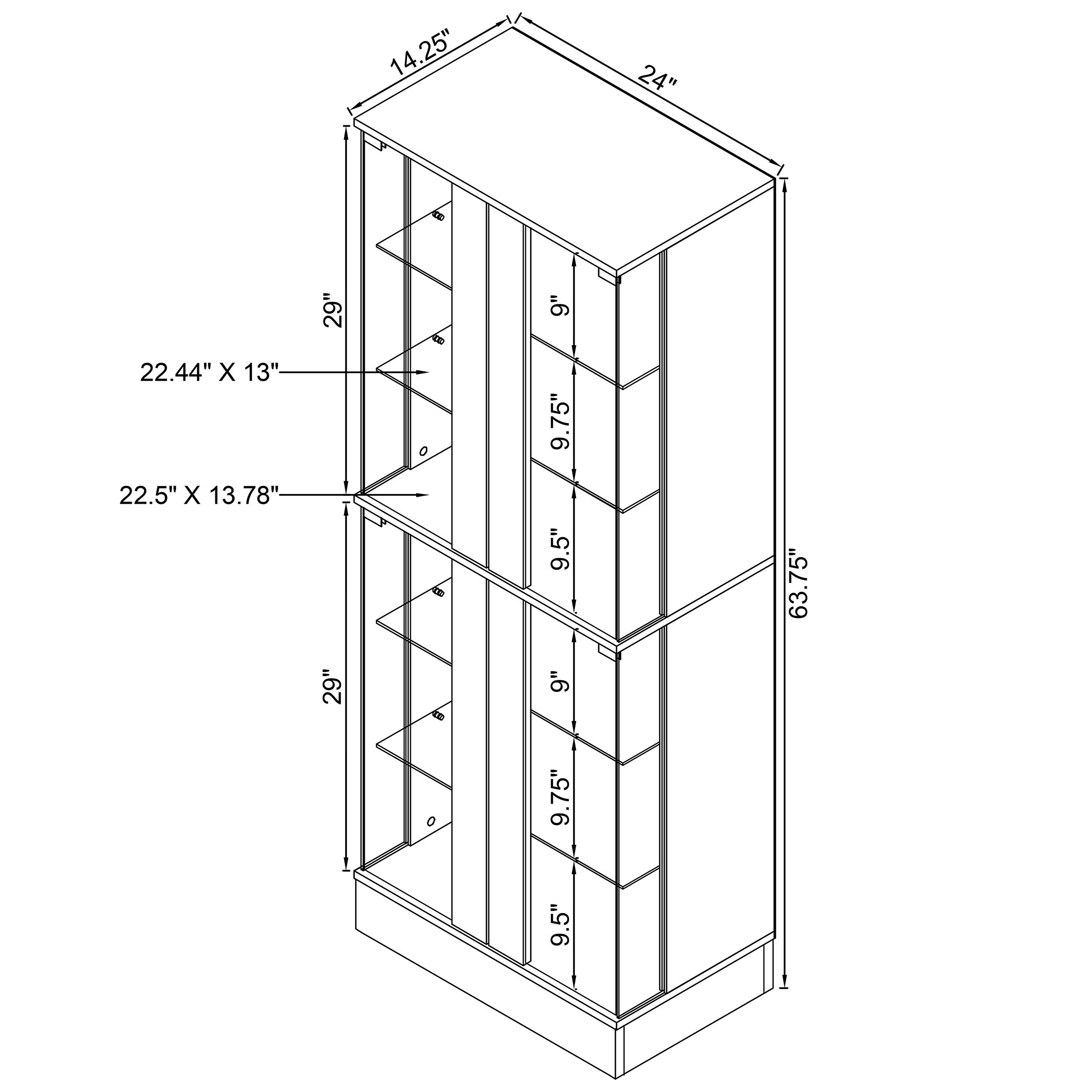 Cabra 4-door LED Curio Display Cabinet White High Gloss-