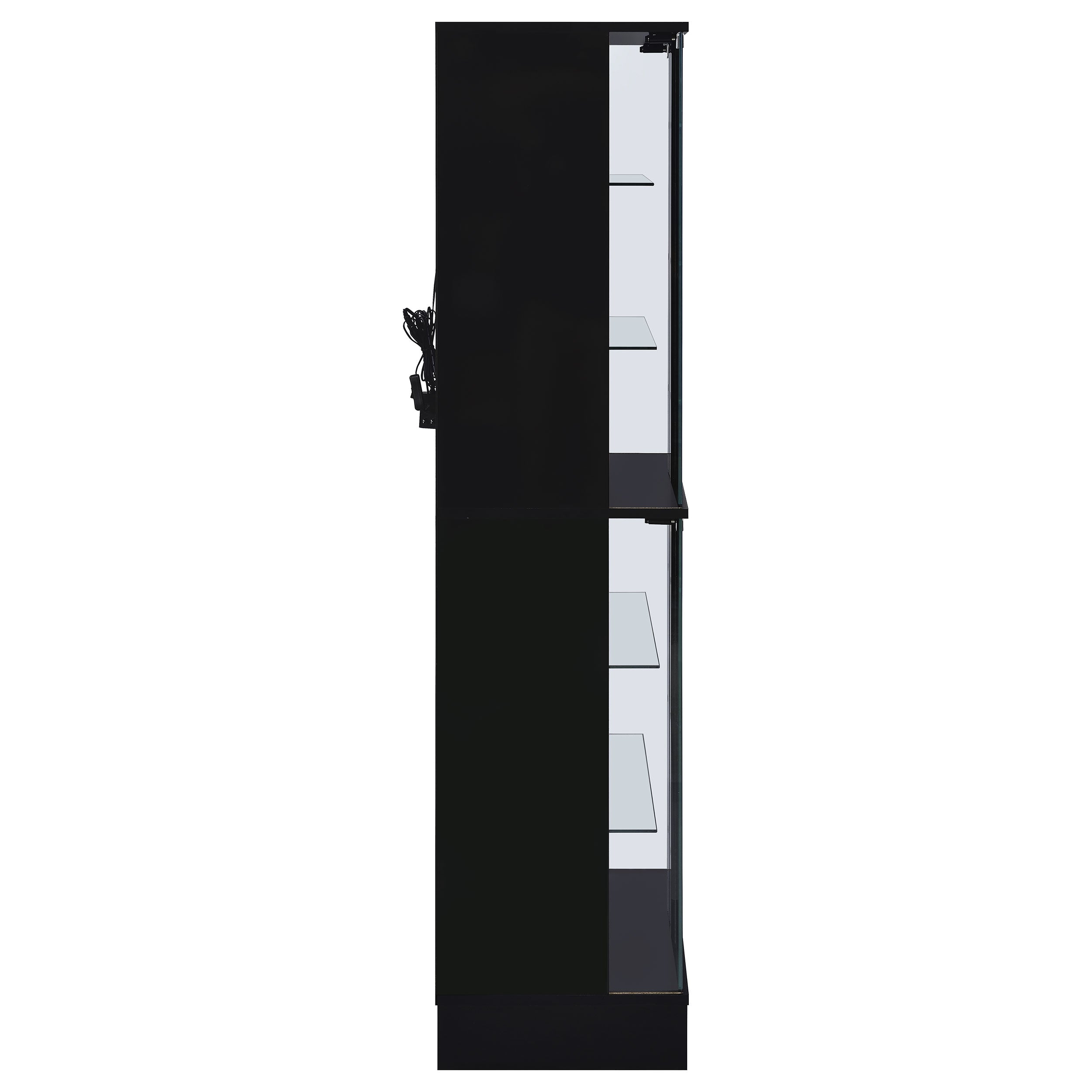 Cabra 4-door LED Curio Display Cabinet Black High Gloss-