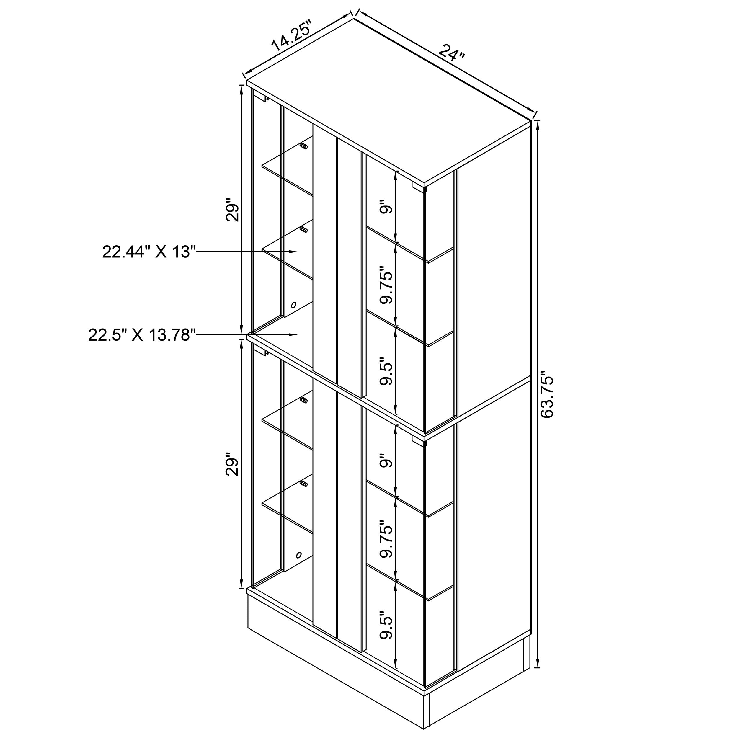 Cabra 4-door LED Curio Display Cabinet Black High Gloss-