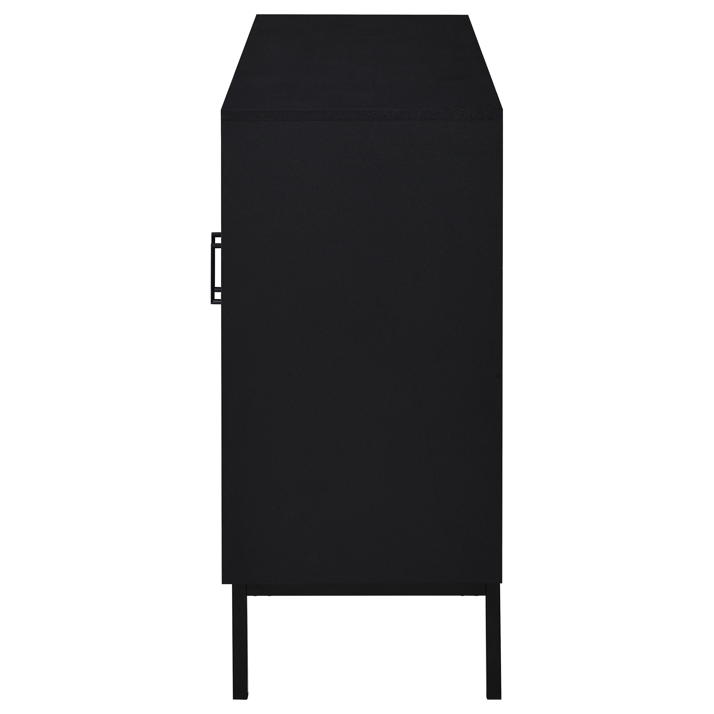 Jess 2-door Arched Fluted Glass Accent Cabinet Black-