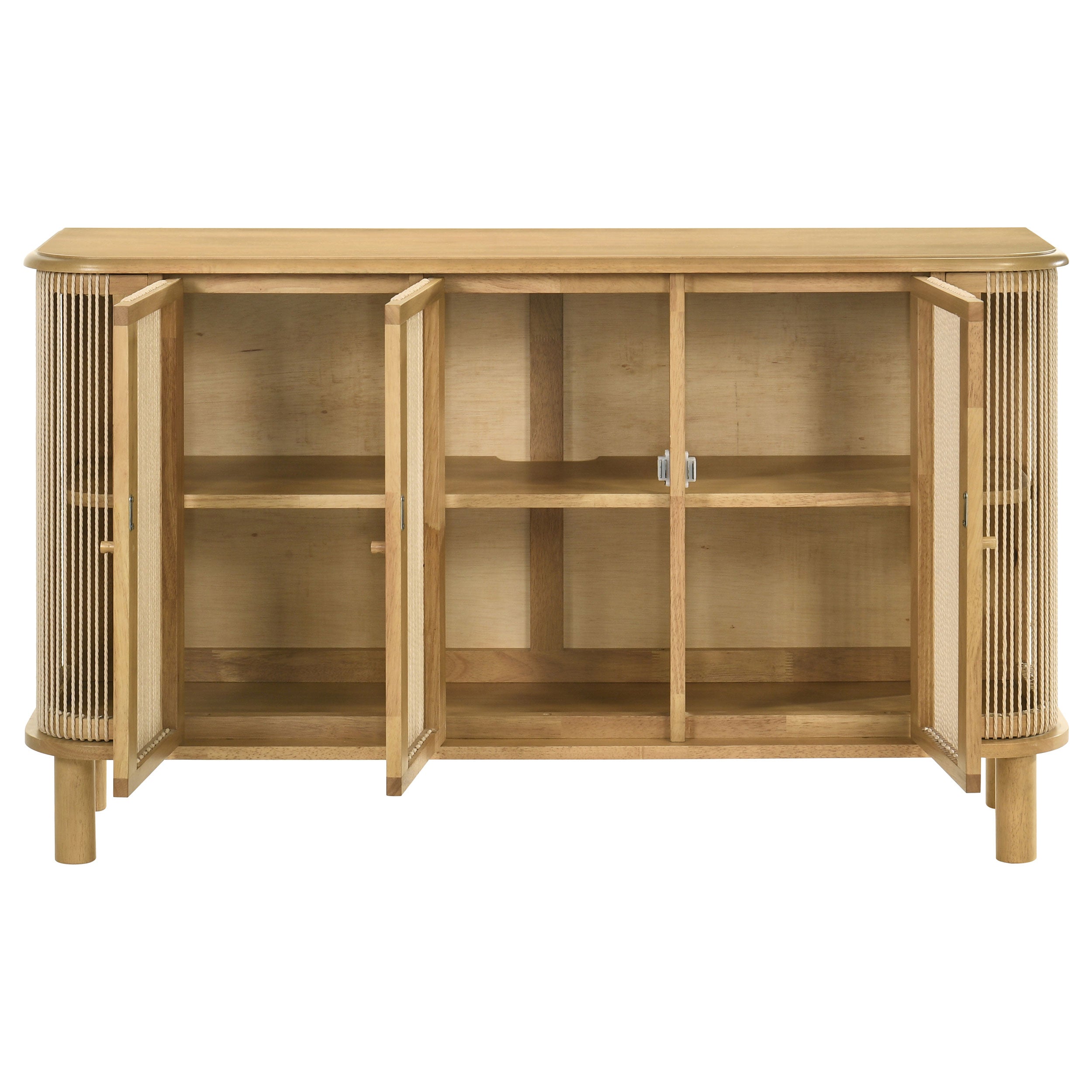 Ervine 3-Door Rope Panel Sideboard Accent Storage Cabinet Natural-