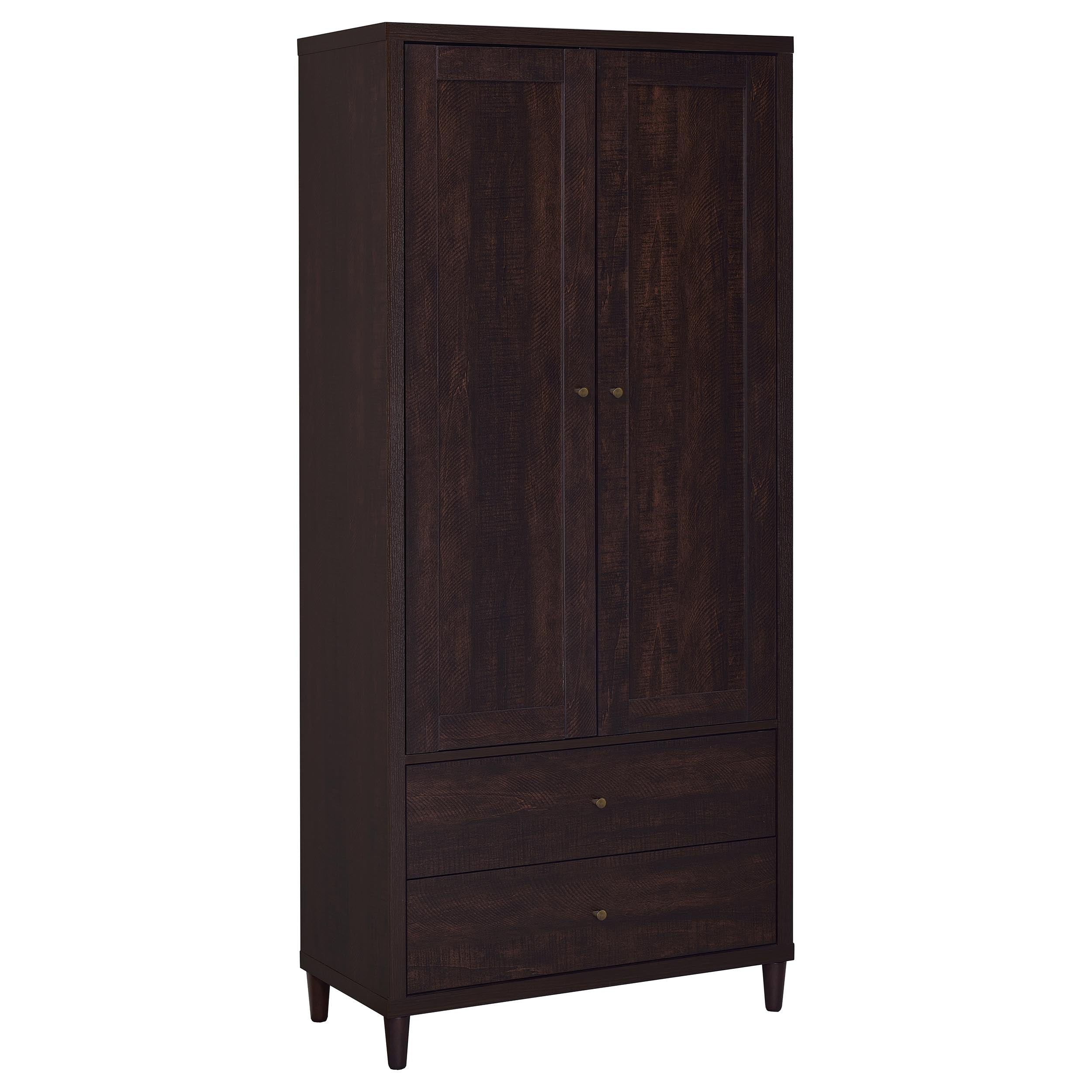 Wadeline 2-door Tall Accent Storage Cabinet Rustic Tobacco-CoasterEveryday