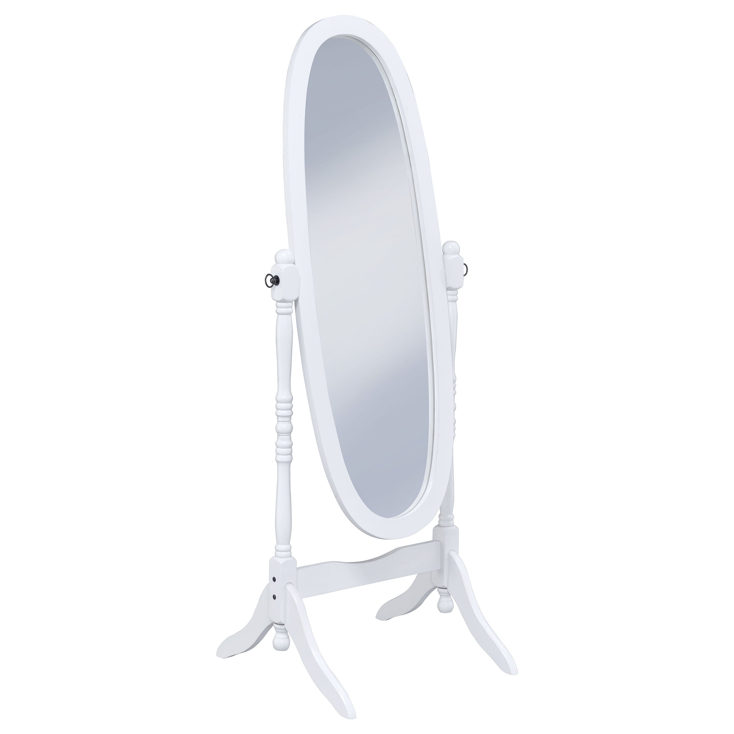 Foyet Wood Adjustable Full Length Cheval Mirror White-CoasterEveryday