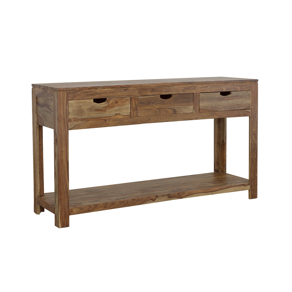 Esther 3-drawer Wood Console Table Natural Sheesham-CoasterElevations
