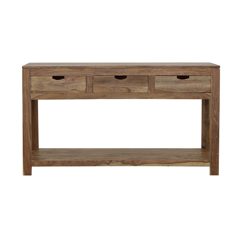 Esther 3-drawer Wood Console Table Natural Sheesham-CoasterElevations