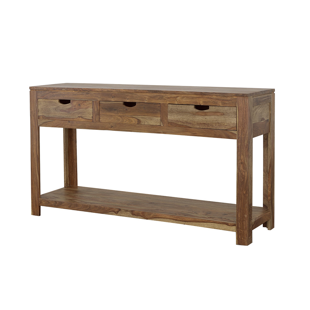 Esther 3-drawer Wood Console Table Natural Sheesham-CoasterElevations