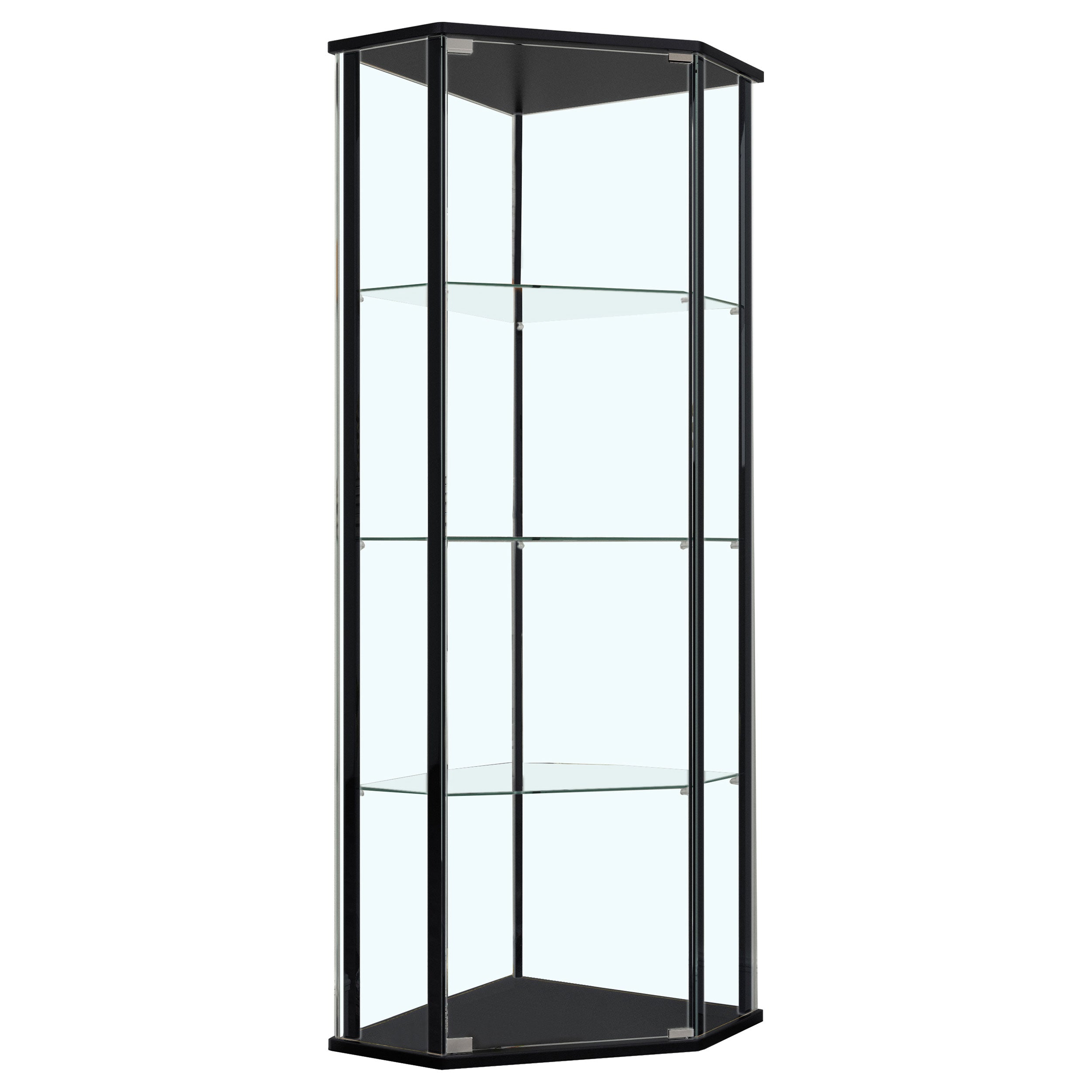 Zenobia 4-shelf Curio Cabinet Display Case Black-CoasterEssence
