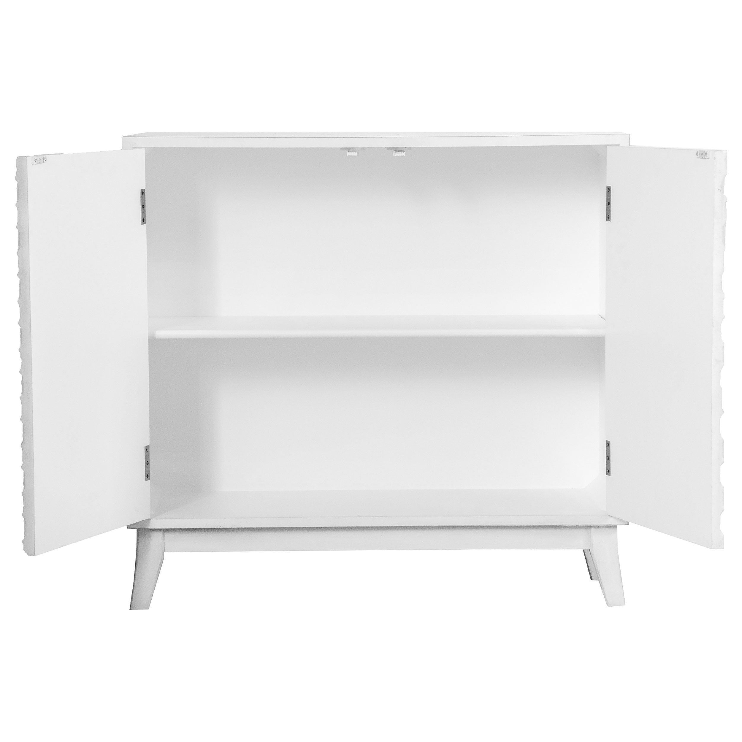 Gambon 2-door Wood Honeycomb Pattern Accent Cabinet White-CoasterElevations