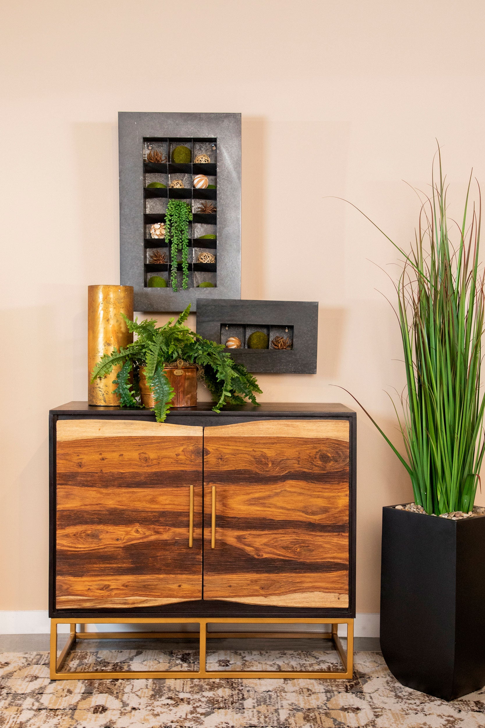 Zara 2-door 40-inch Wood Accent Storage Cabinet Black Walnut-CoasterElevations