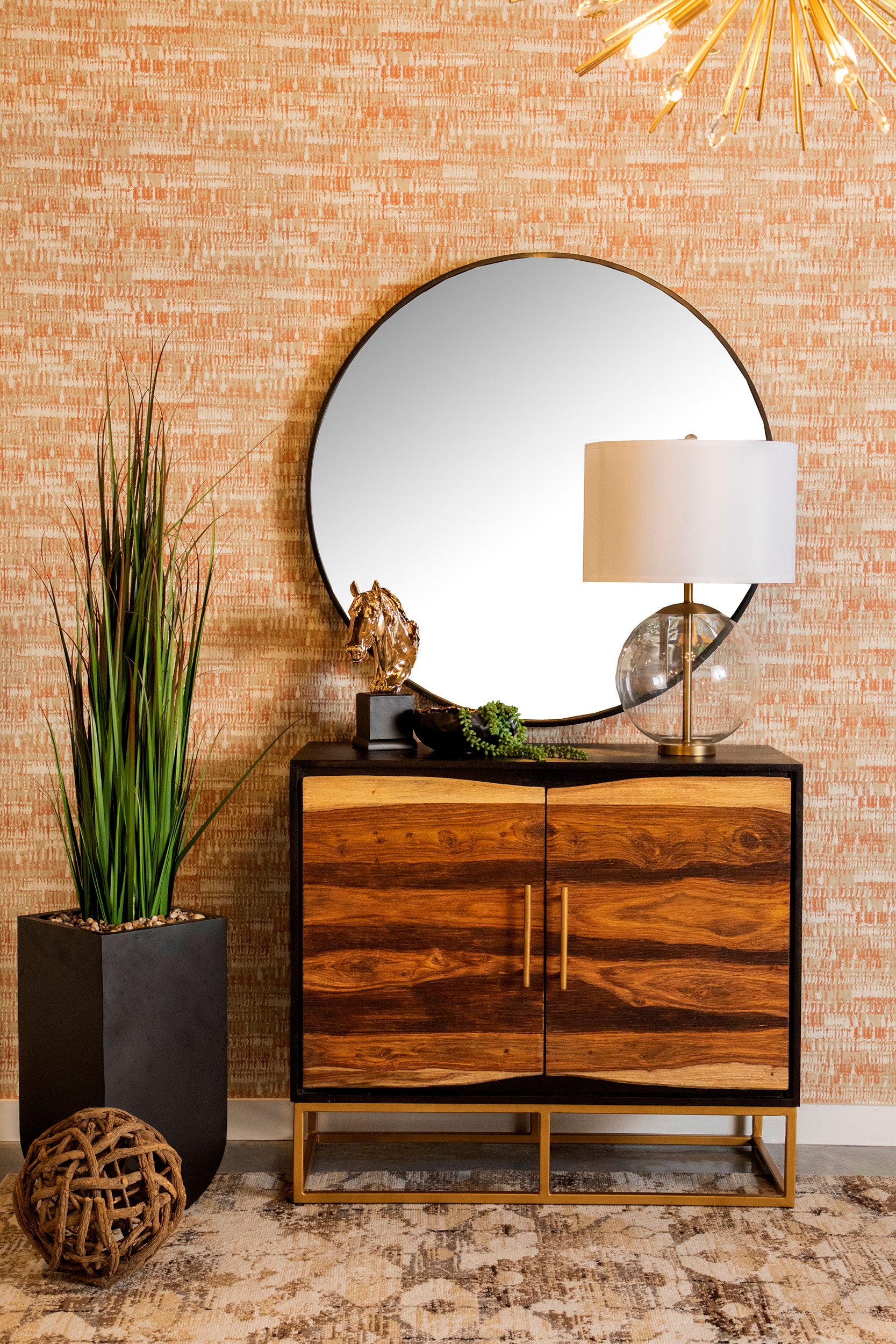 Zara 2-door 40-inch Wood Accent Storage Cabinet Black Walnut-CoasterElevations