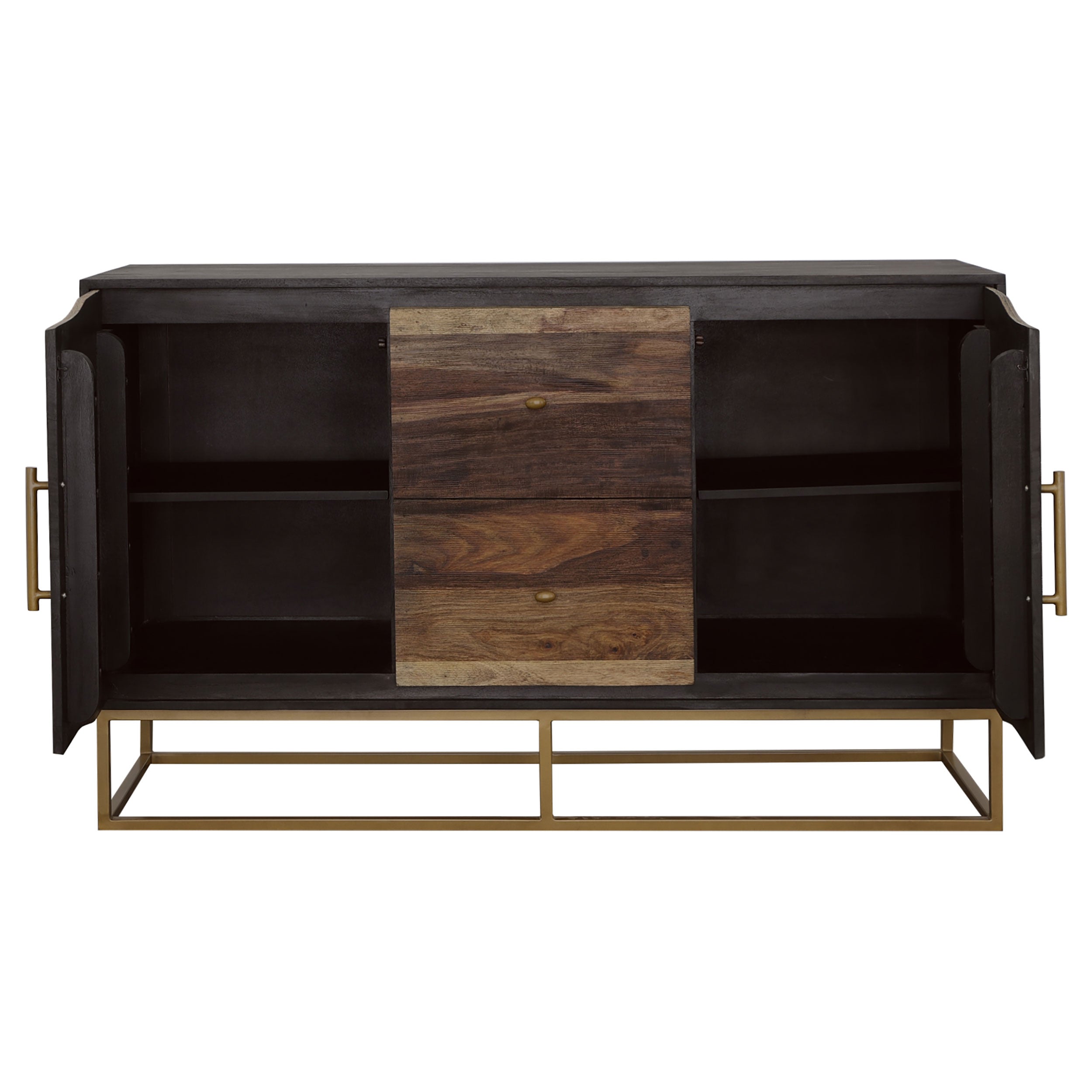 Zara 2-door 57-inch Wood Accent Storage Cabinet Black Walnut-CoasterElevations