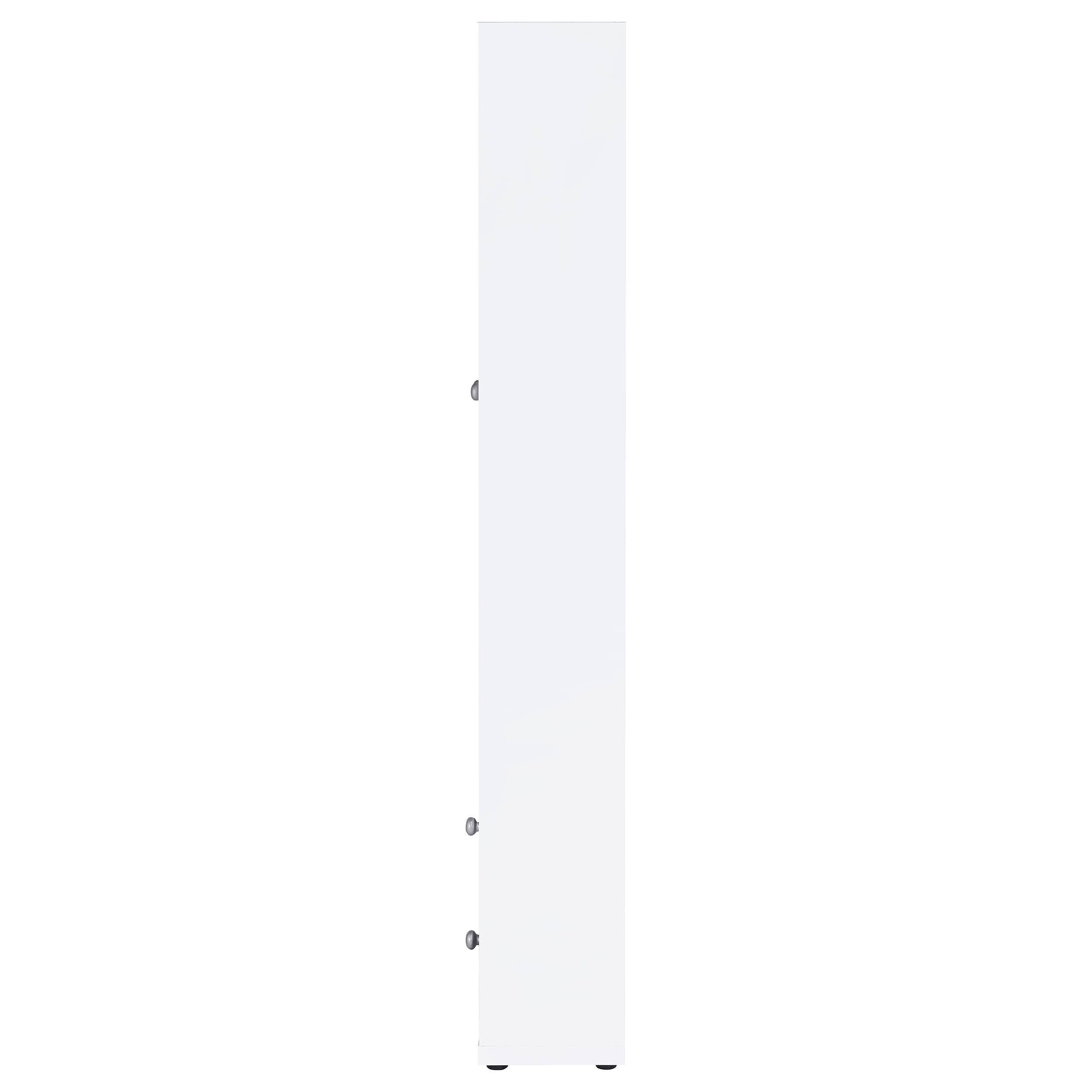 Hawthorne 4-shelf Glass Door Tall Cabinet with Drawers White-