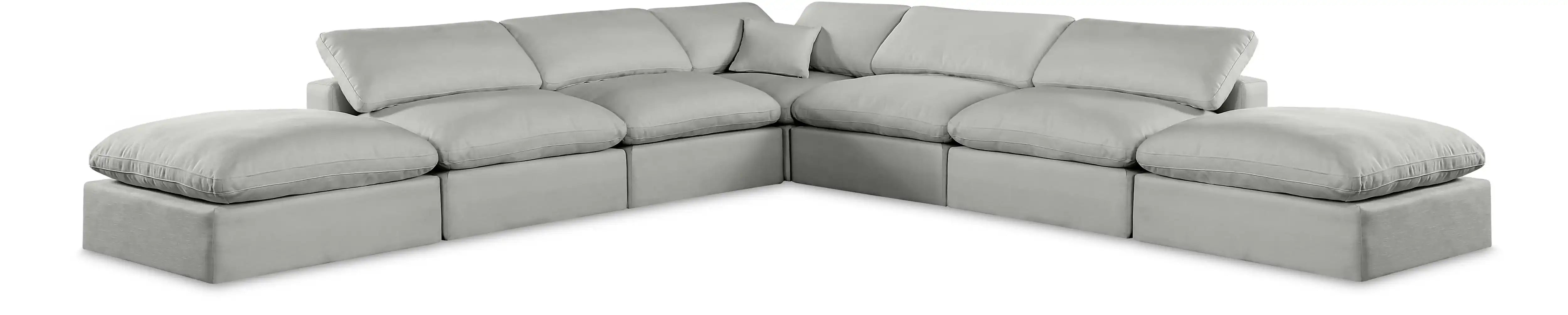 Comfy - 7 Piece Linen Modular Corner Sectional - Best Buy Furniture