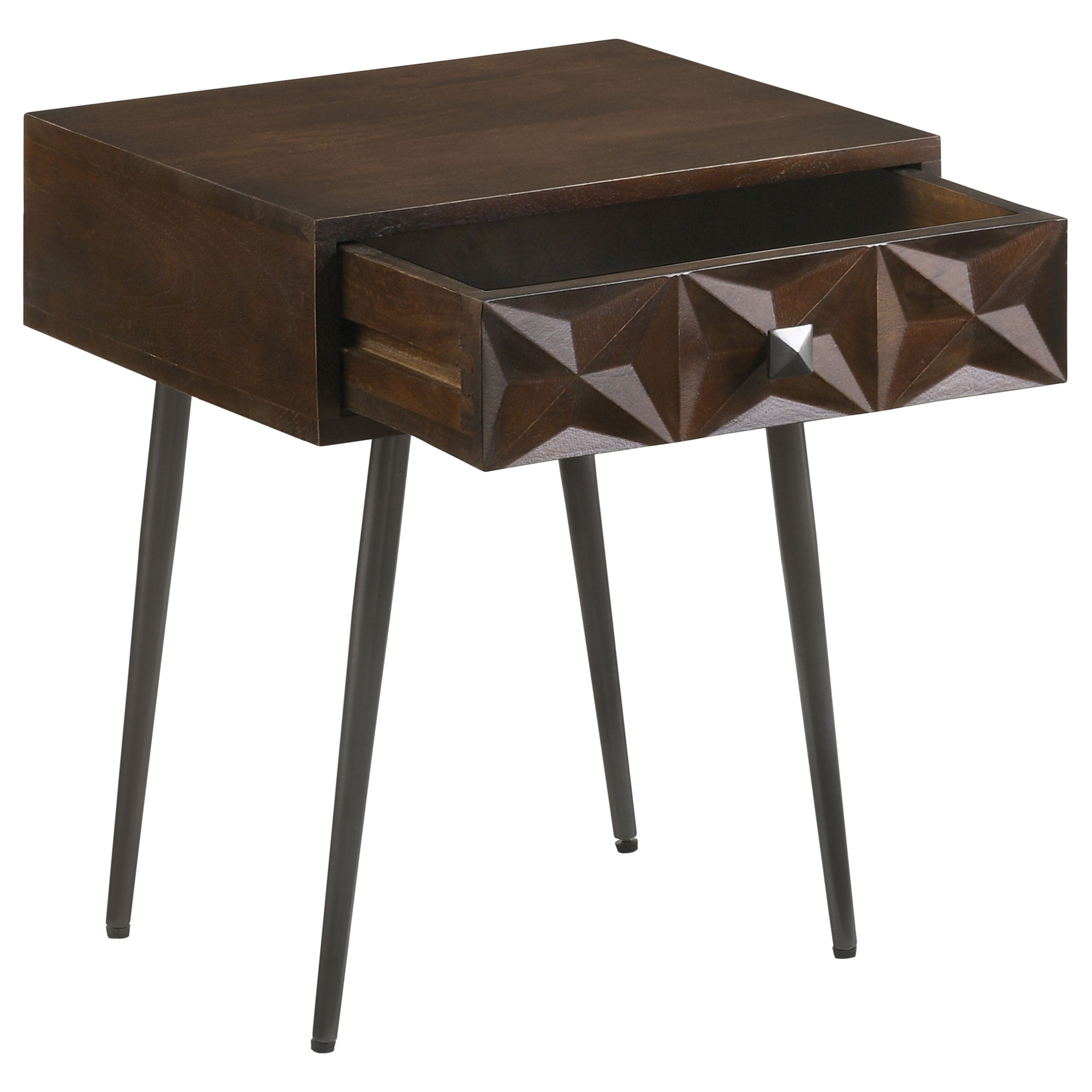 Ezra 1-drawer Rectangular Accent Side Table Coffee Brown-CoasterEveryday