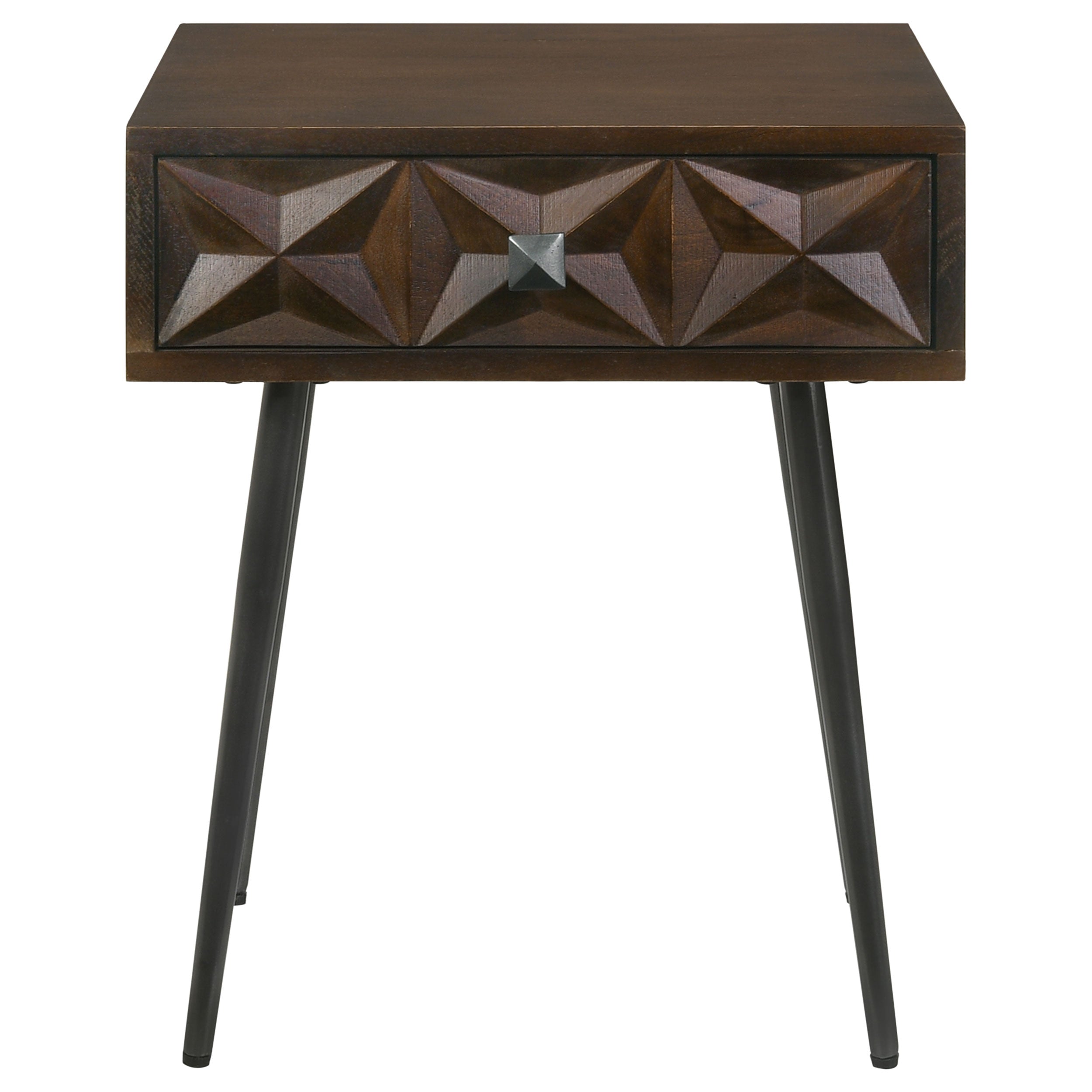 Ezra 1-drawer Rectangular Accent Side Table Coffee Brown-CoasterEveryday