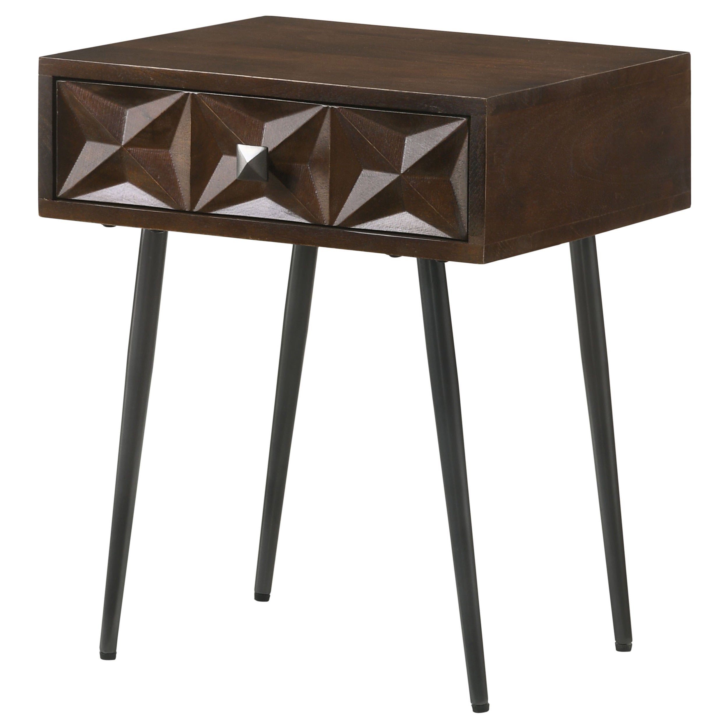 Ezra 1-drawer Rectangular Accent Side Table Coffee Brown-CoasterEveryday