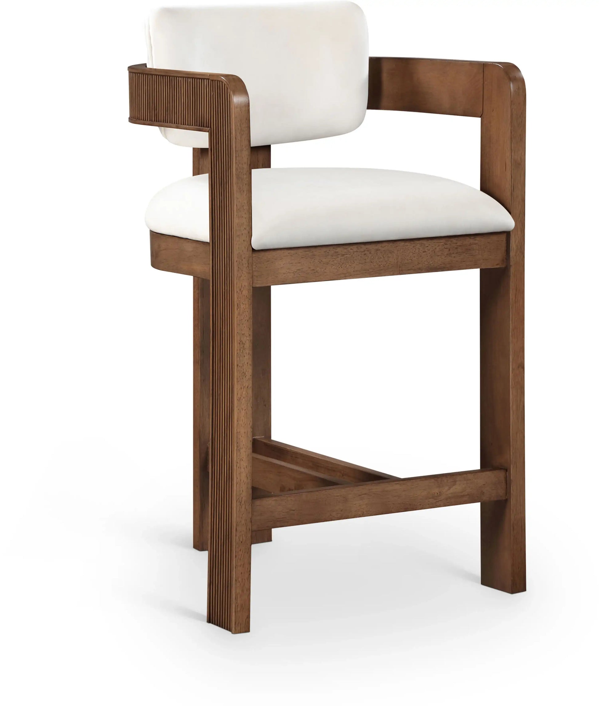 Sacha - Velvet Stool With Brown Base - Best Buy Furniture