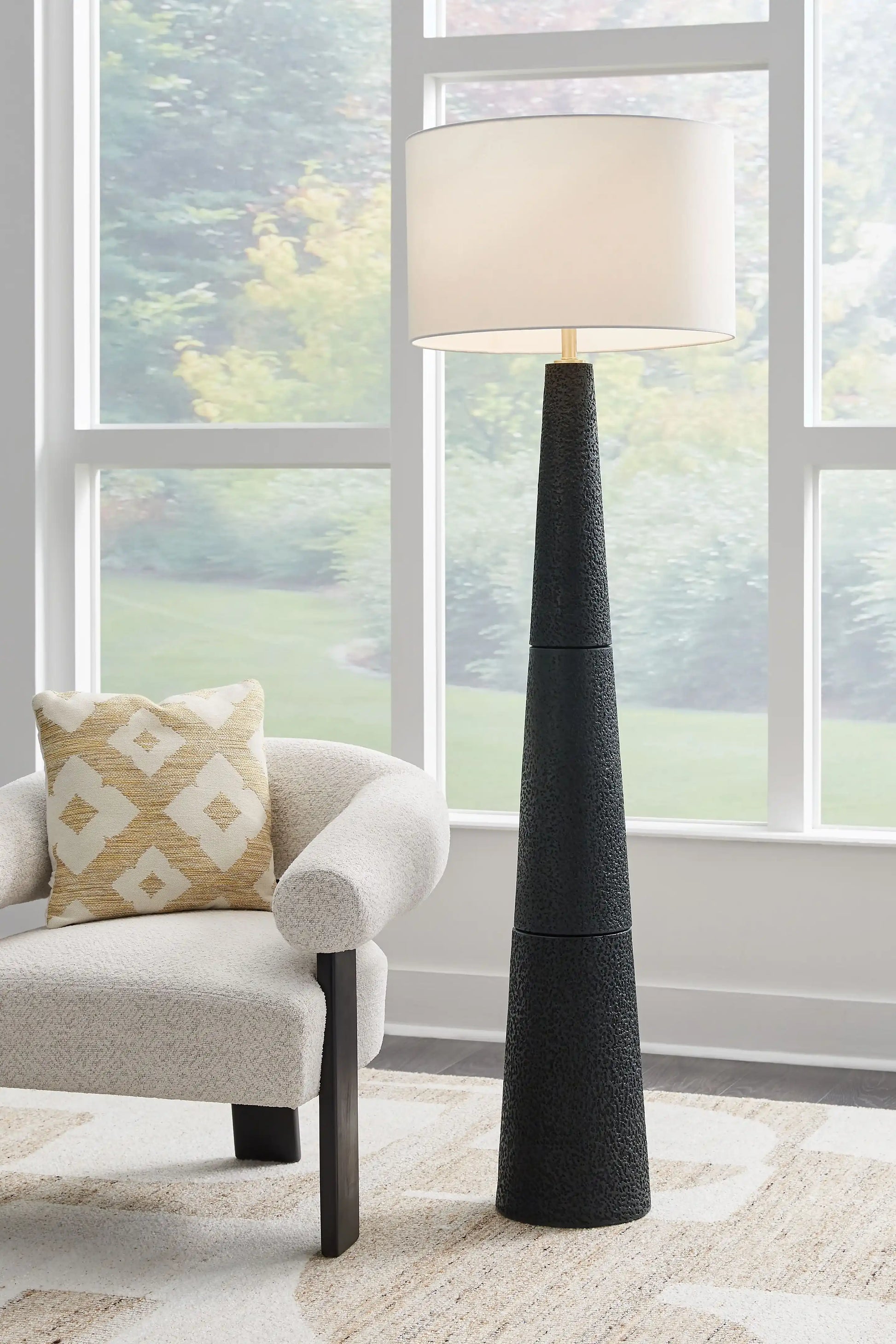 Hallburg - Poly Floor Lamp - Black - Best Buy Furniture