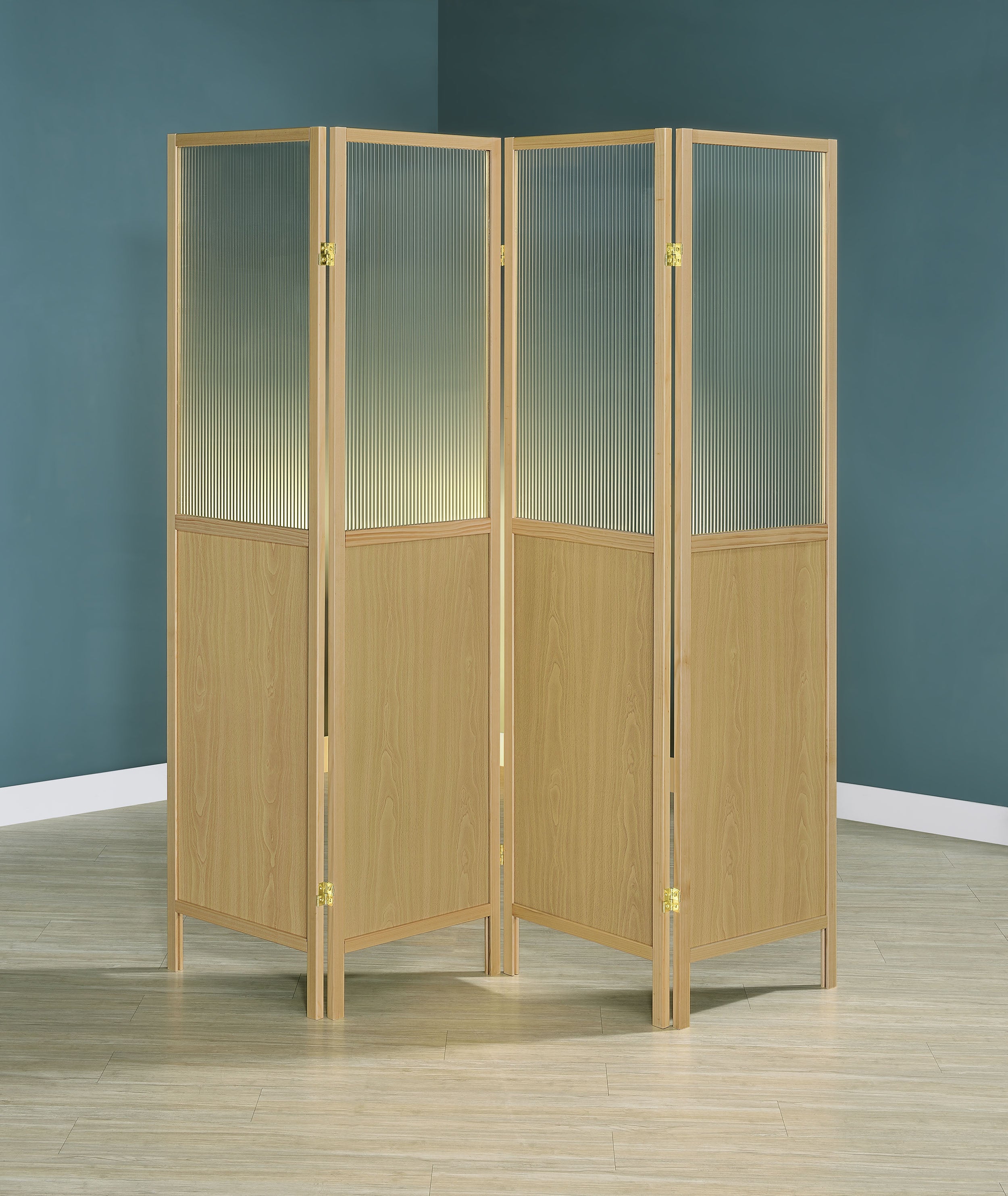 Mattison 4-Panel Room Divider Folding Shoji Screen Natural-