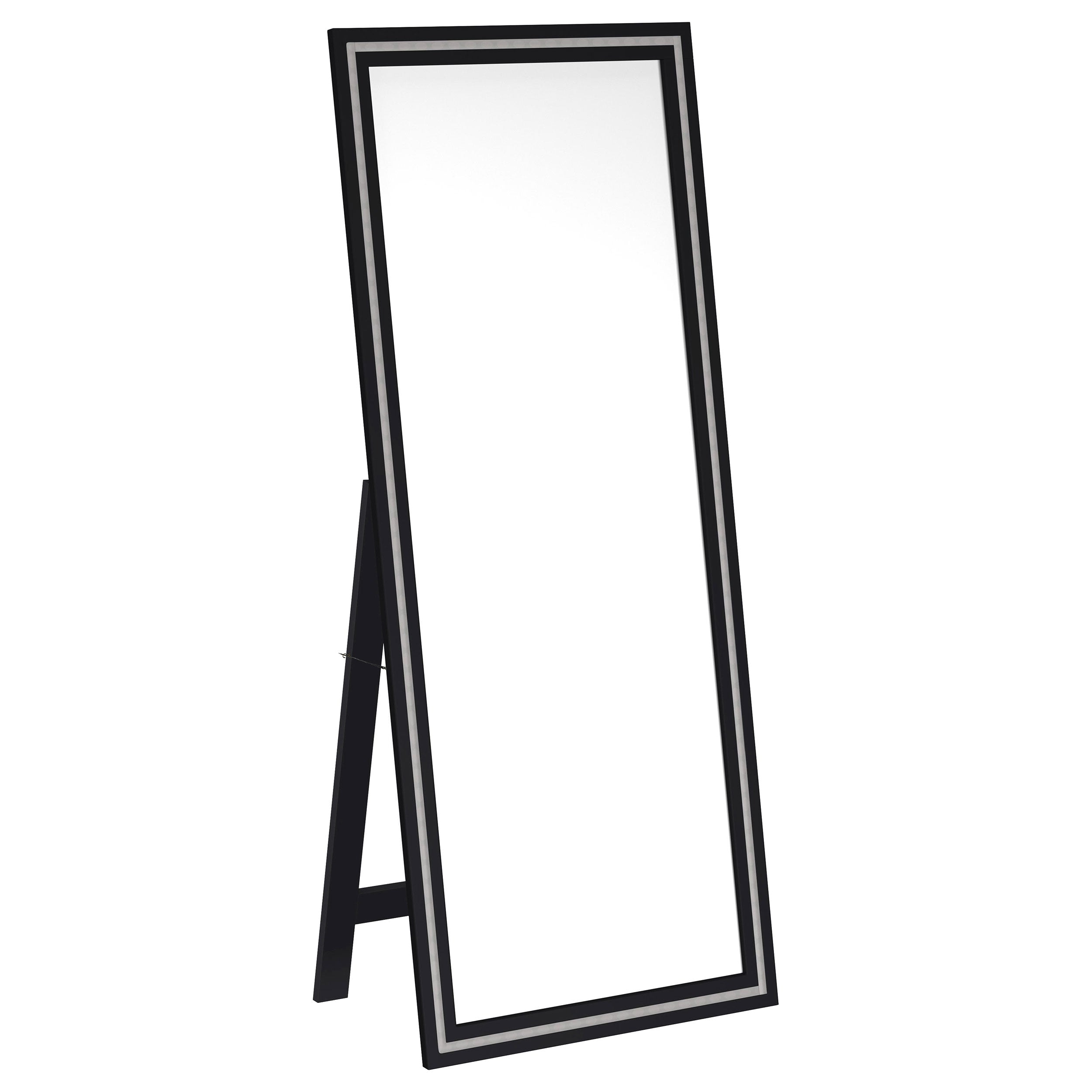Windrose 28 x 67 Inch Tempered LED Standing Mirror Black-