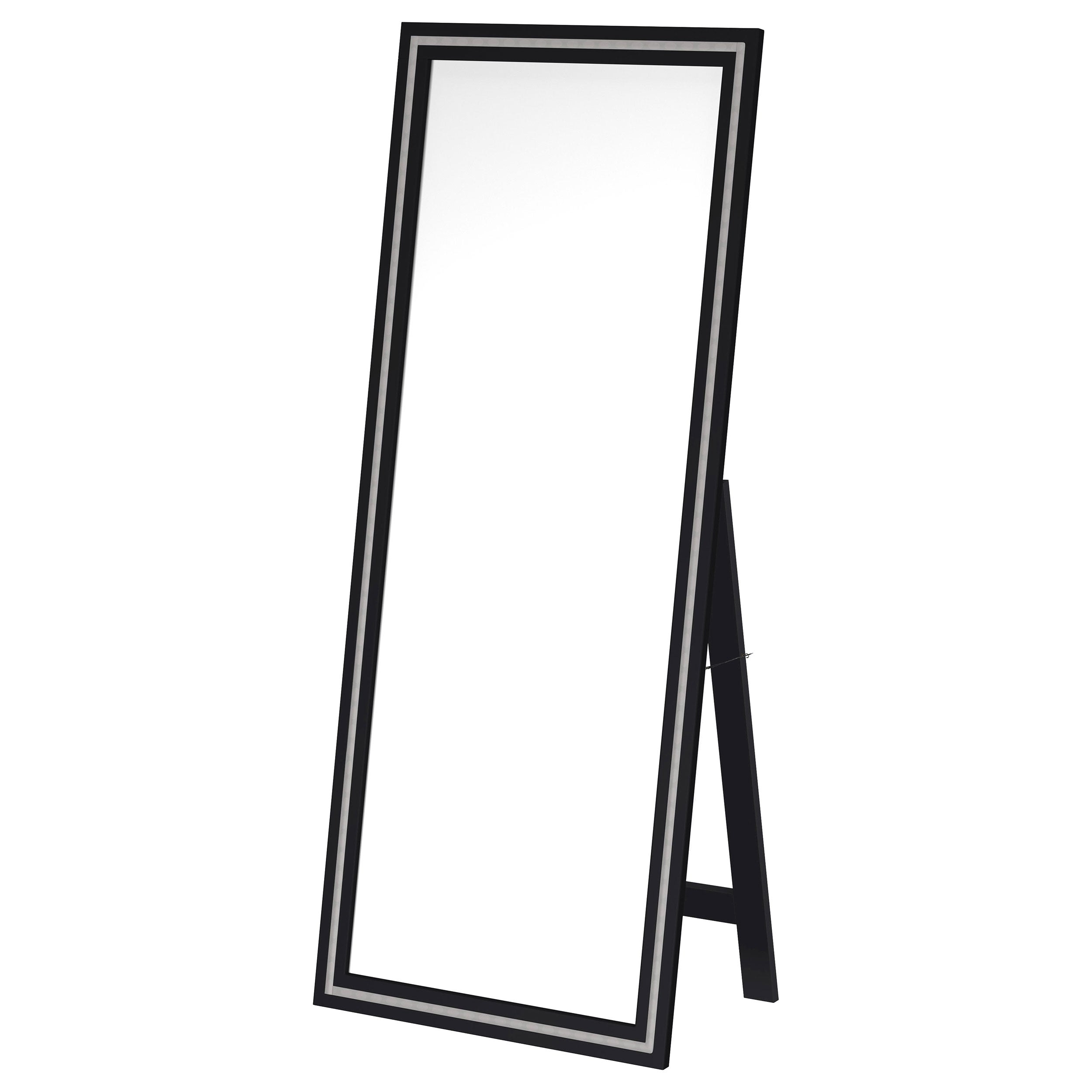 Windrose 28 x 67 Inch Tempered LED Standing Mirror Black-