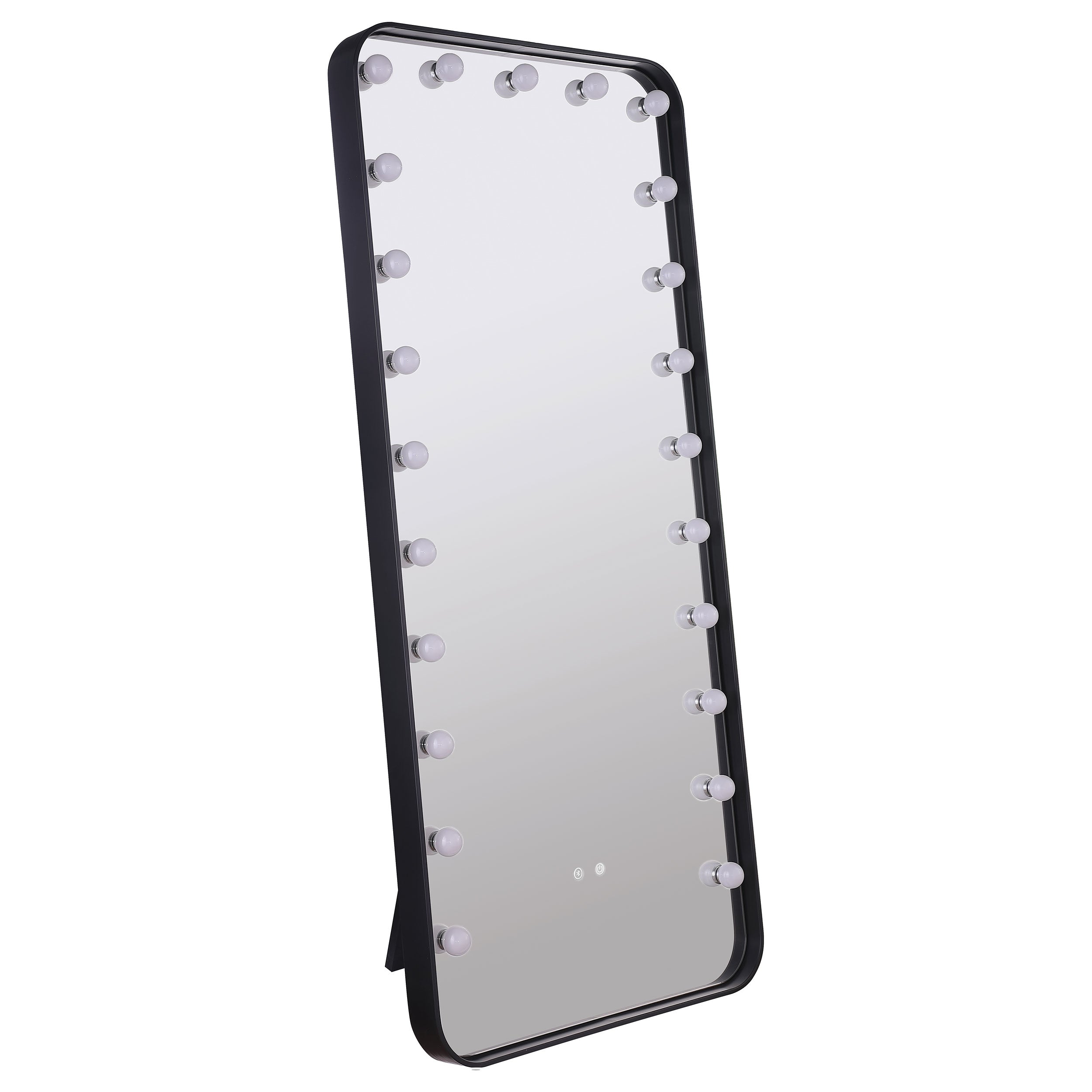 Canton 32 x 71 Inch LED Standing Mirror with Speakers Black-