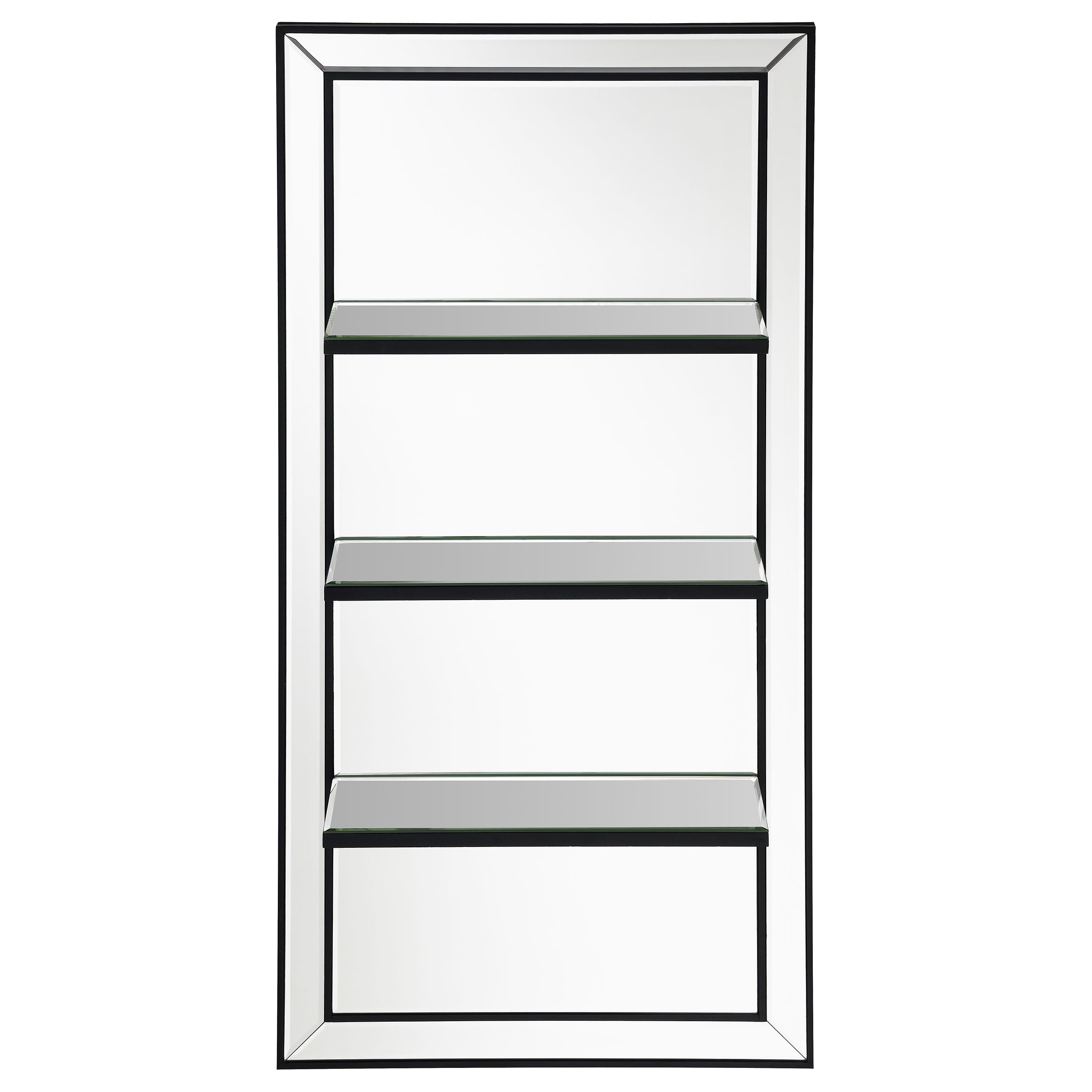 Oriel 24 x 47 Inch Rectangular 3-Shelf Wall Mirror Silver-CoasterEssence
