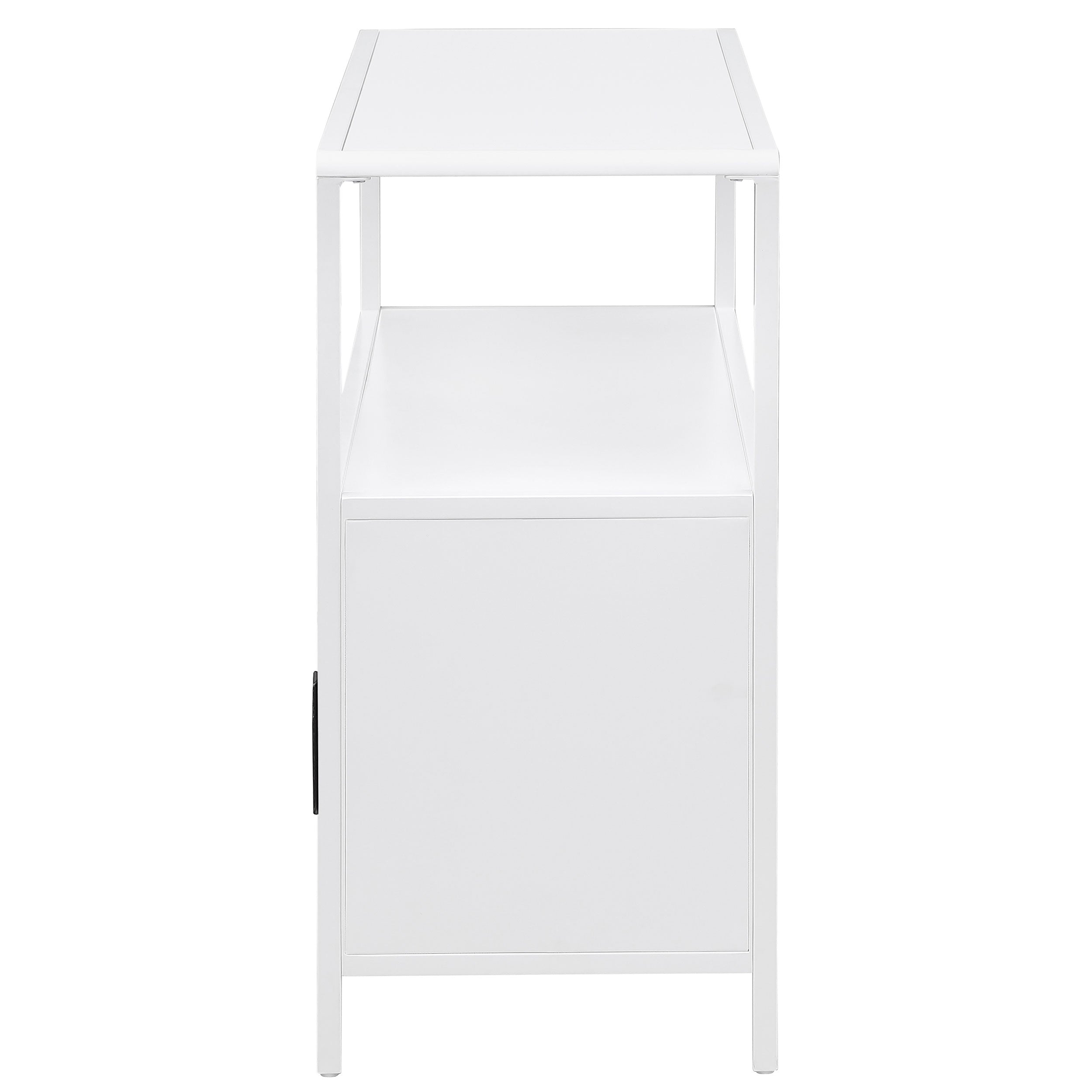 Amherst 2-door Radio Weave Cane Metal Accent Cabinet White-