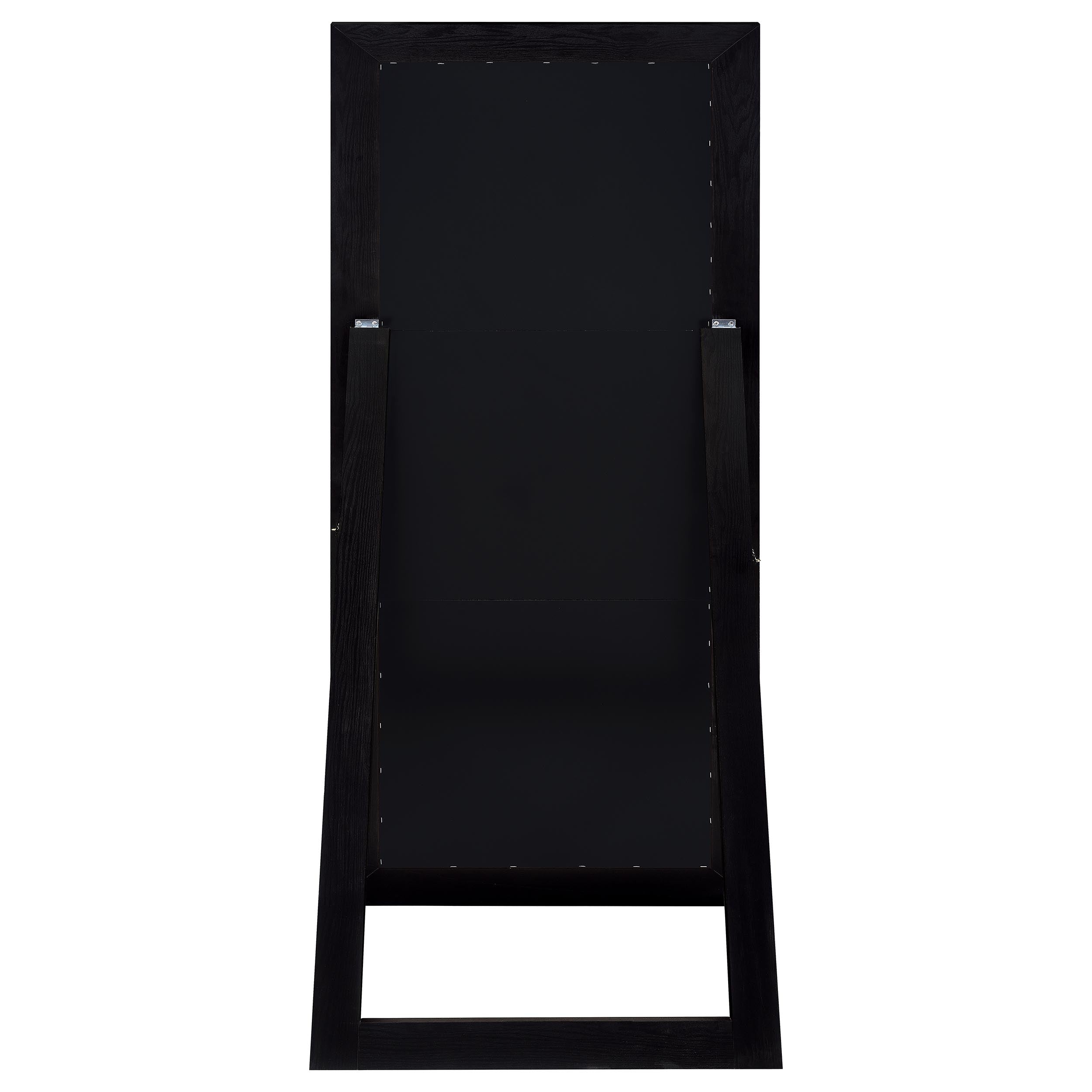 Cadence Tempered Glass Full Length Standing Mirror Black Oak-