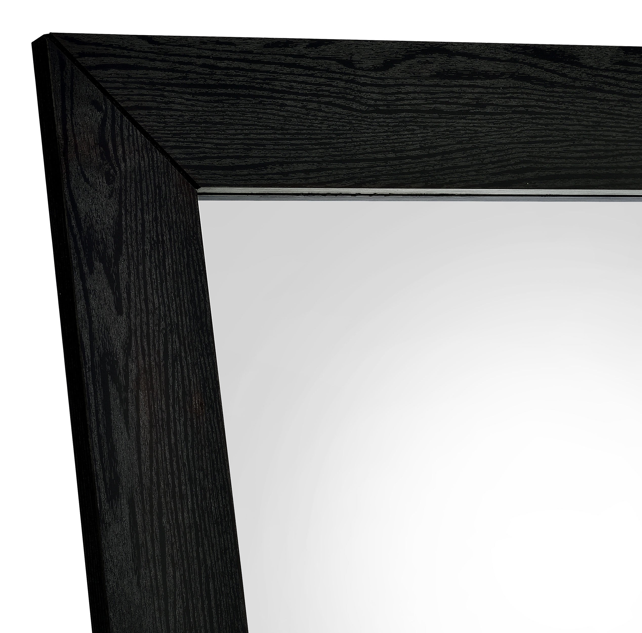 Cadence Tempered Glass Full Length Standing Mirror Black Oak-