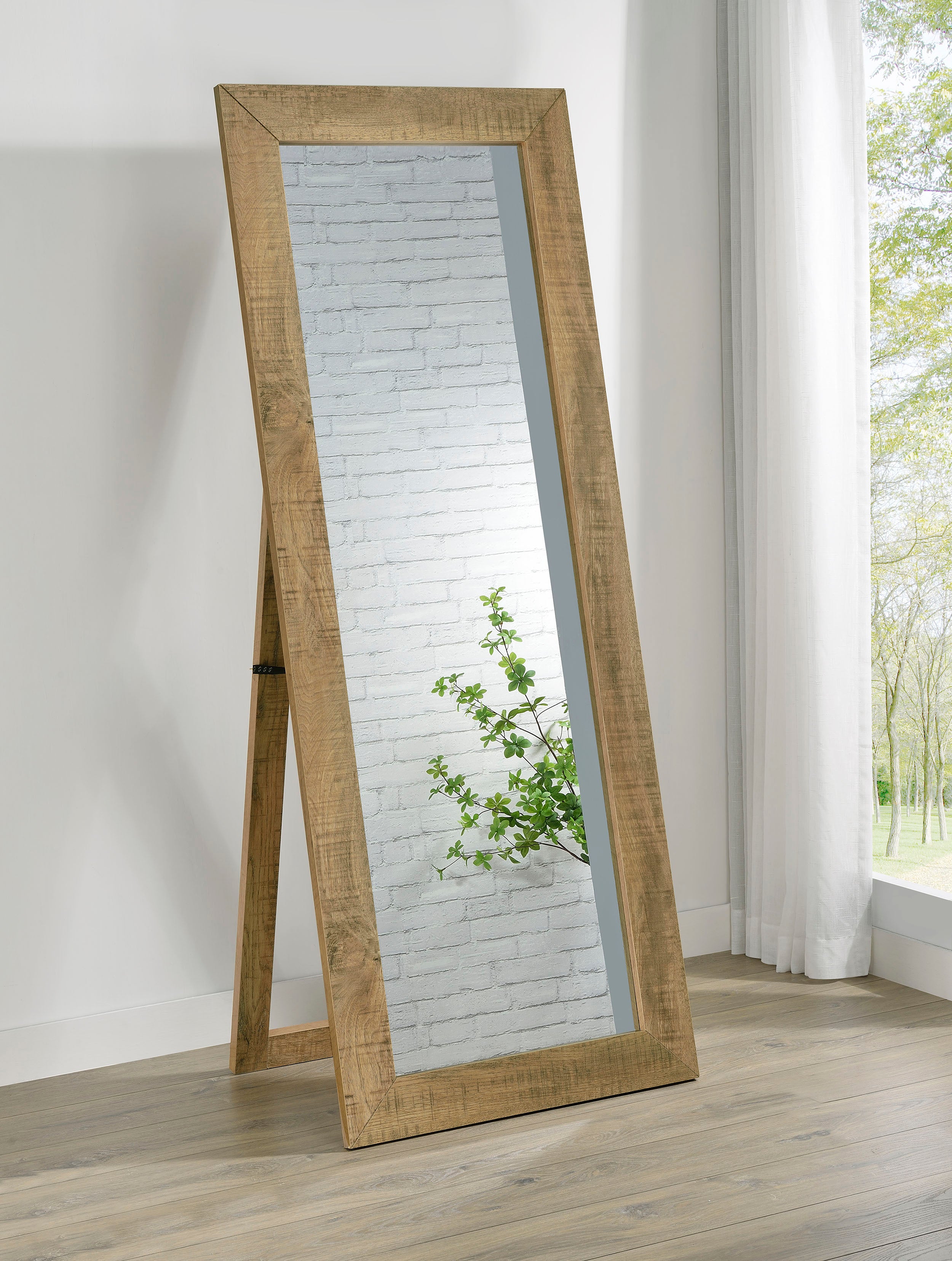 Cadence Tempered Glass Full Length Standing Mirror Mango-
