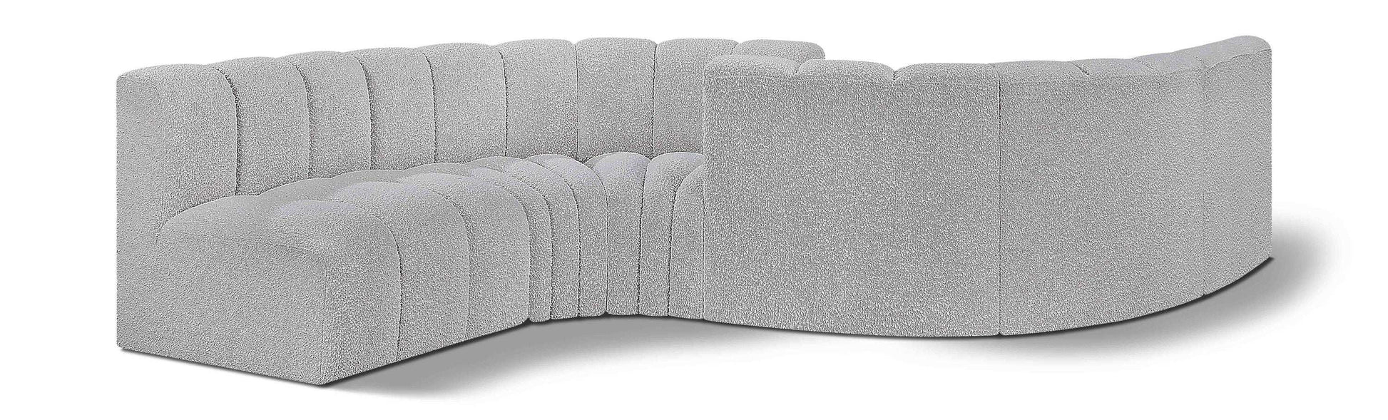 Arc - Boucle Fabric 6 Piece Modular Sofa - Black - Best Buy Furniture