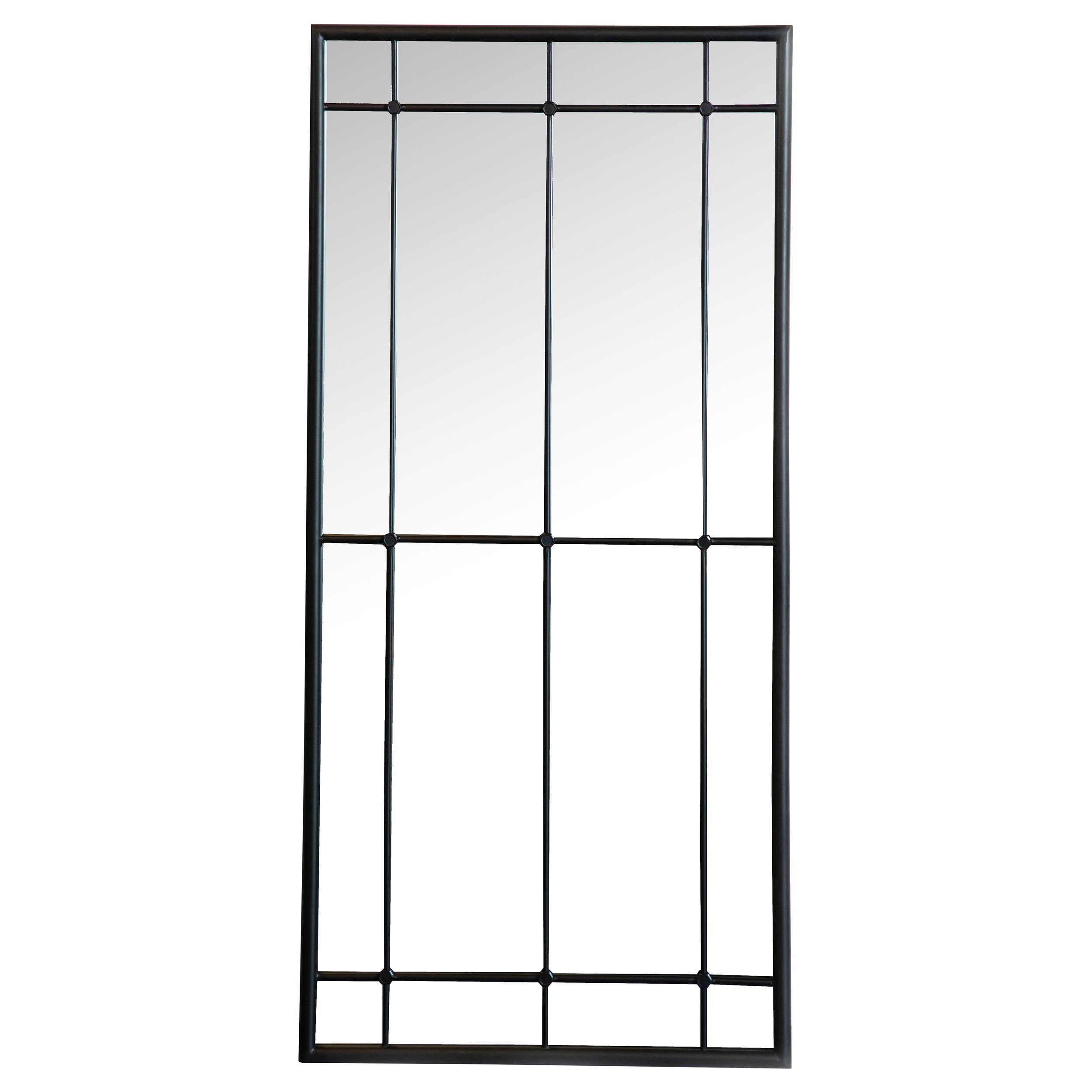 Annetta 24 x 52 Inch Window Pane Wall Mirror Black-CoasterEveryday
